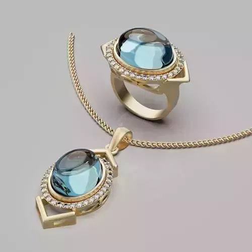 Lux ring pendant silver gold sterling printable jewelry 3D model