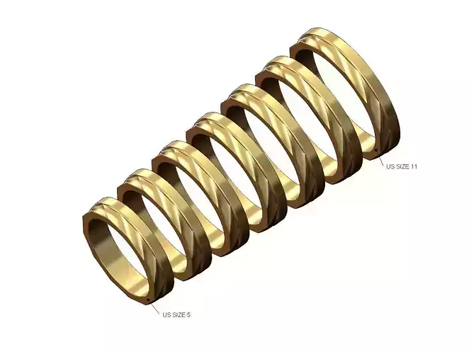 Plain and twisted simple band Us sizes 5to11