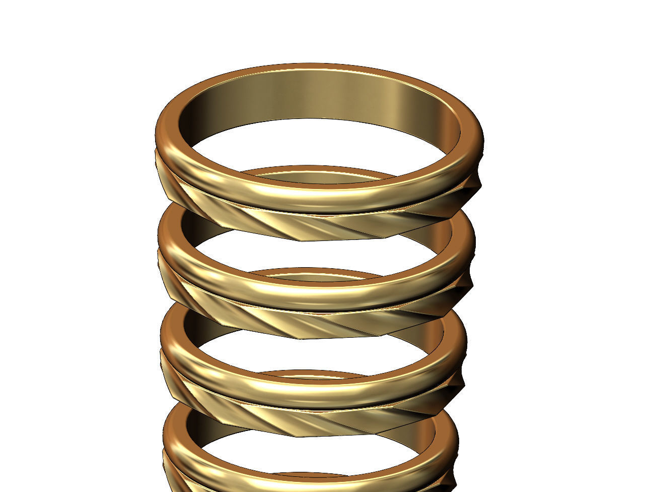 Round and twisted simple band Us sizes 5to11 3D print model_2