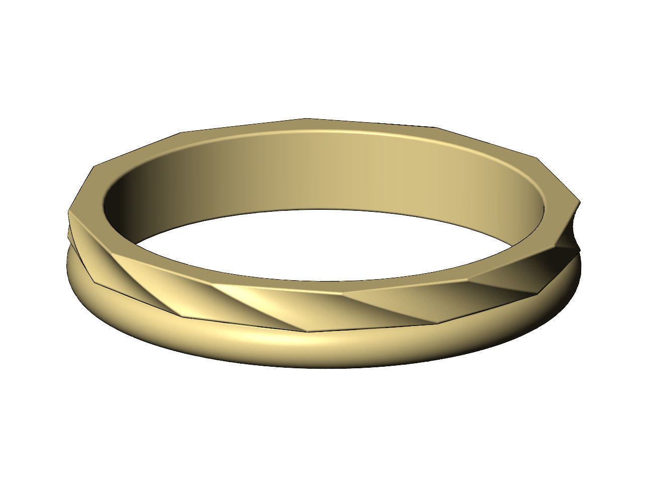 Round and twisted simple band Us sizes 5to11 3D print model_6