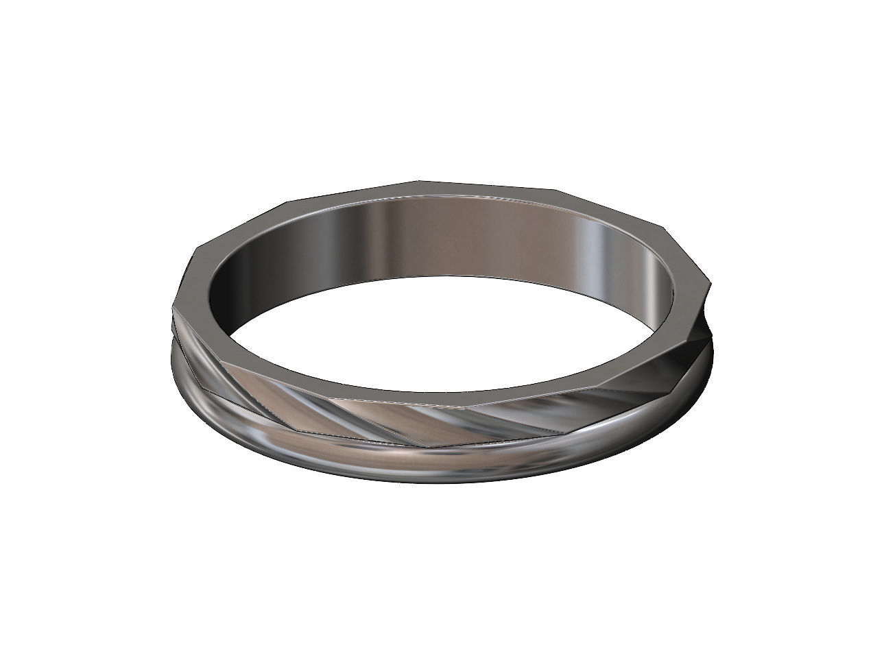 Round and twisted simple band Us sizes 5to11 3D print model_10