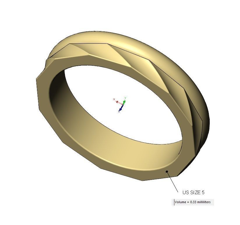 Round and twisted simple band Us sizes 5to11 3D print model_11
