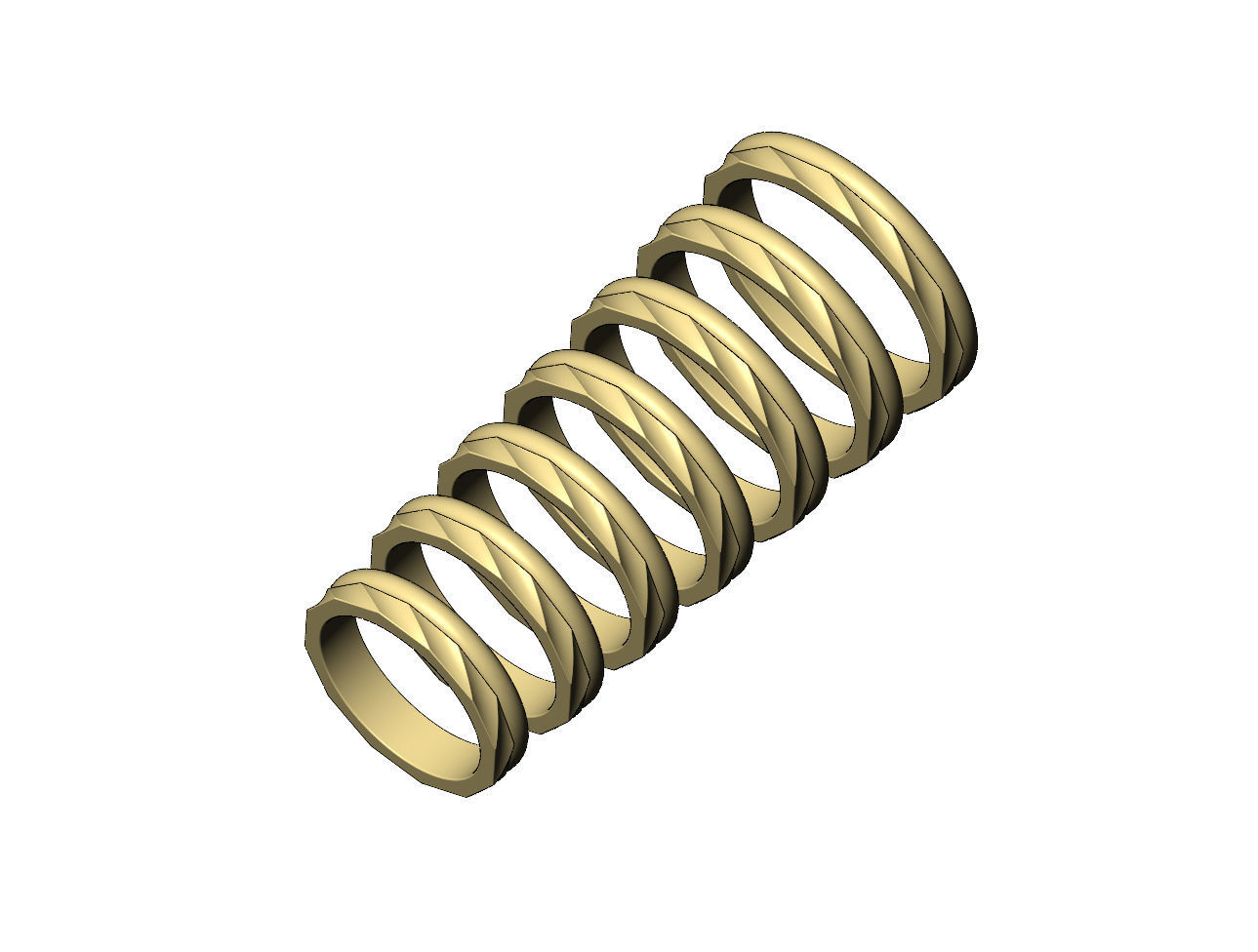 Round and twisted simple band Us sizes 5to11 3D print model_4