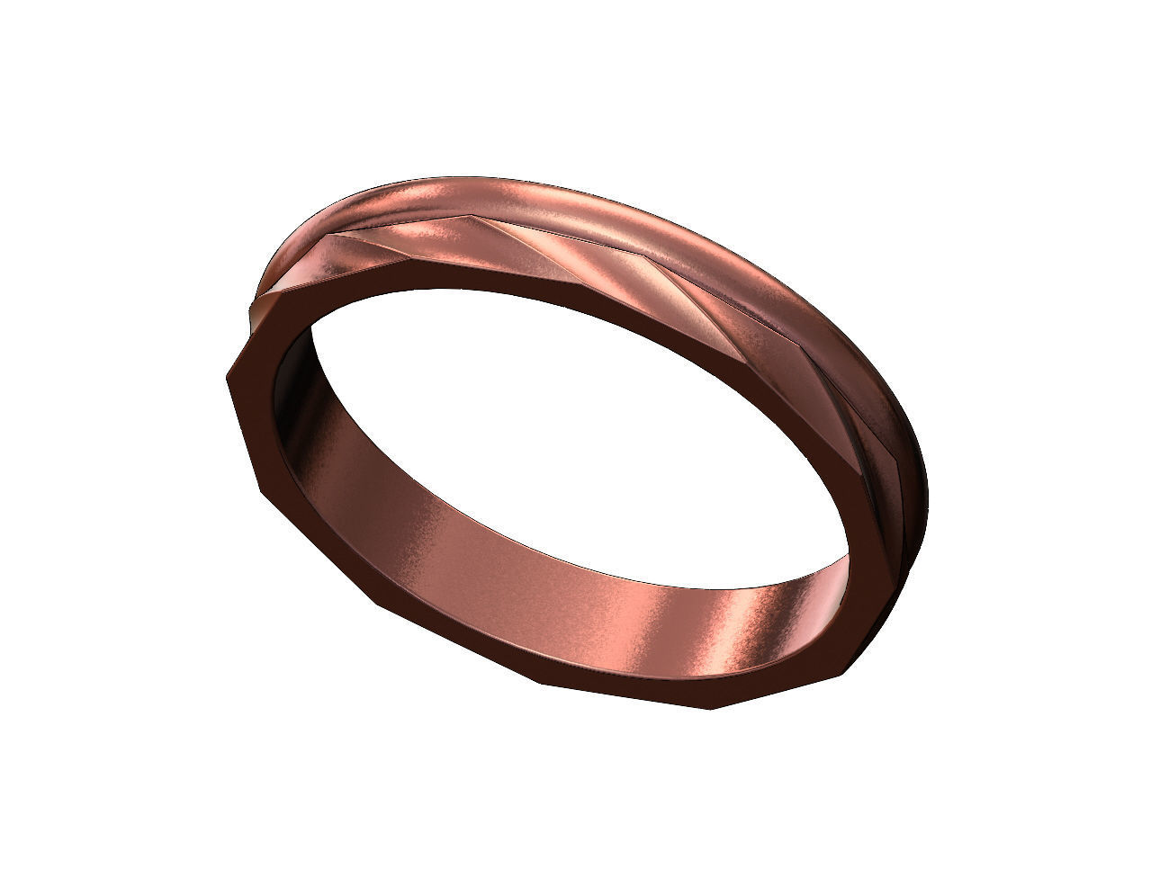 Round and twisted simple band Us sizes 5to11 3D print model_9