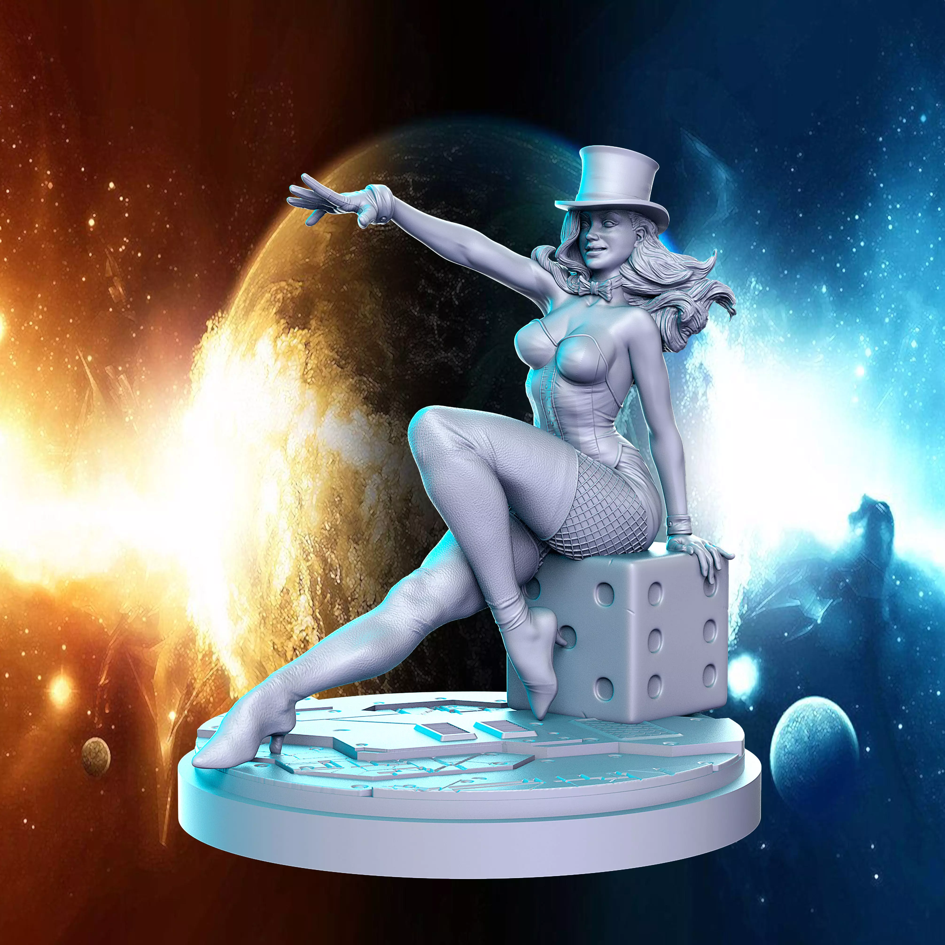 Zatana DC comics Super Hero 32mm Pre-supported 3D print model_0