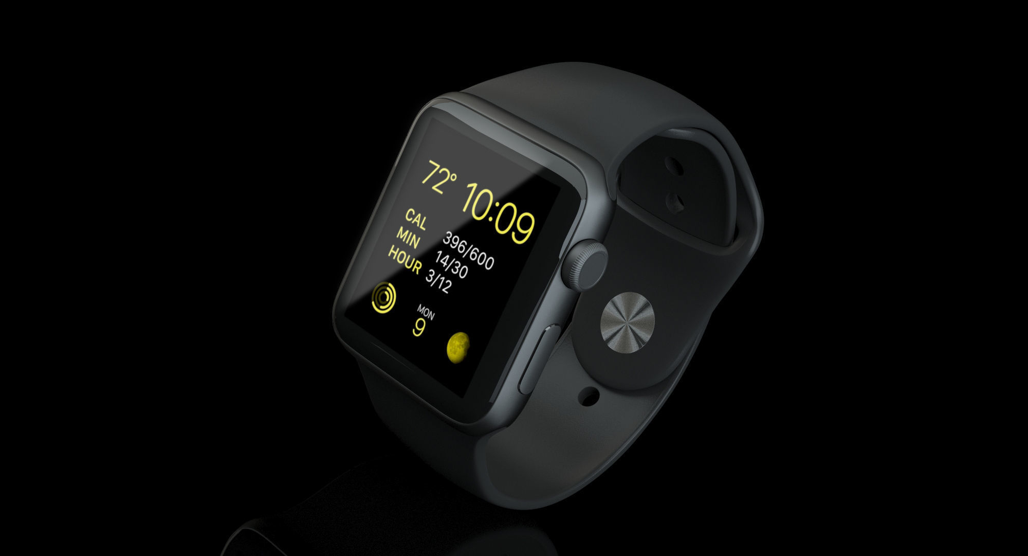 Apple Watch Sport Space Gray 42mm Low-poly 3D model_39