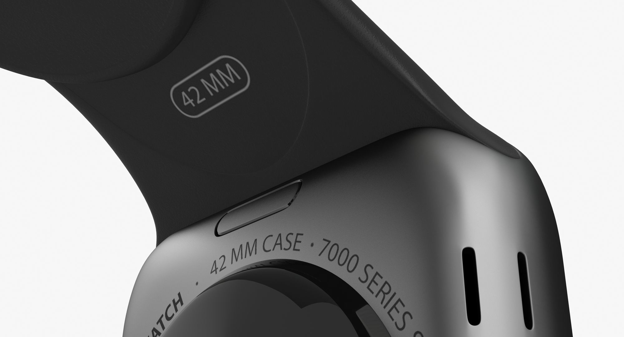 Apple Watch Sport Space Gray 42mm Low-poly 3D model_3