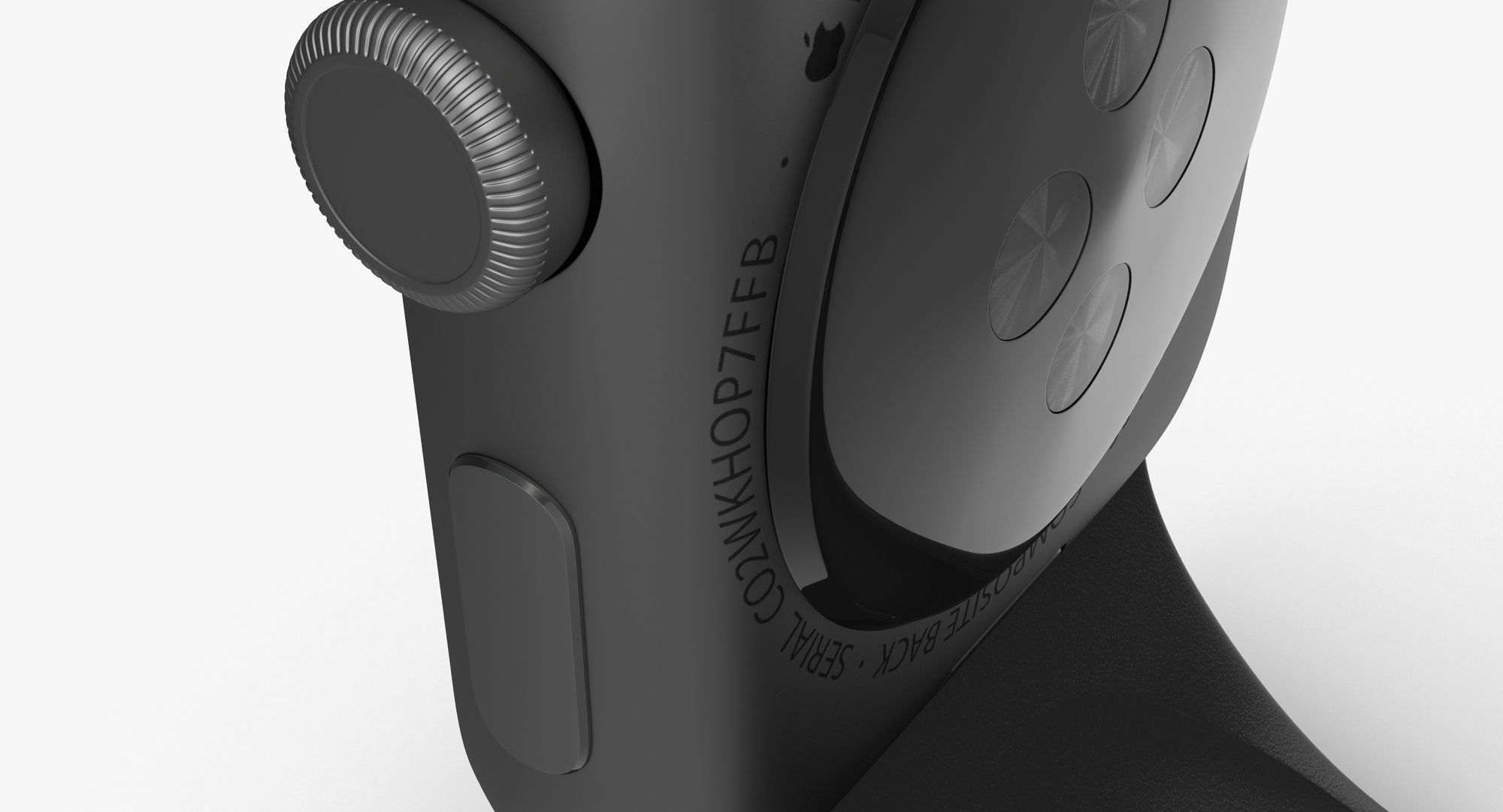 Apple Watch Sport Space Gray 42mm Low-poly 3D model_4