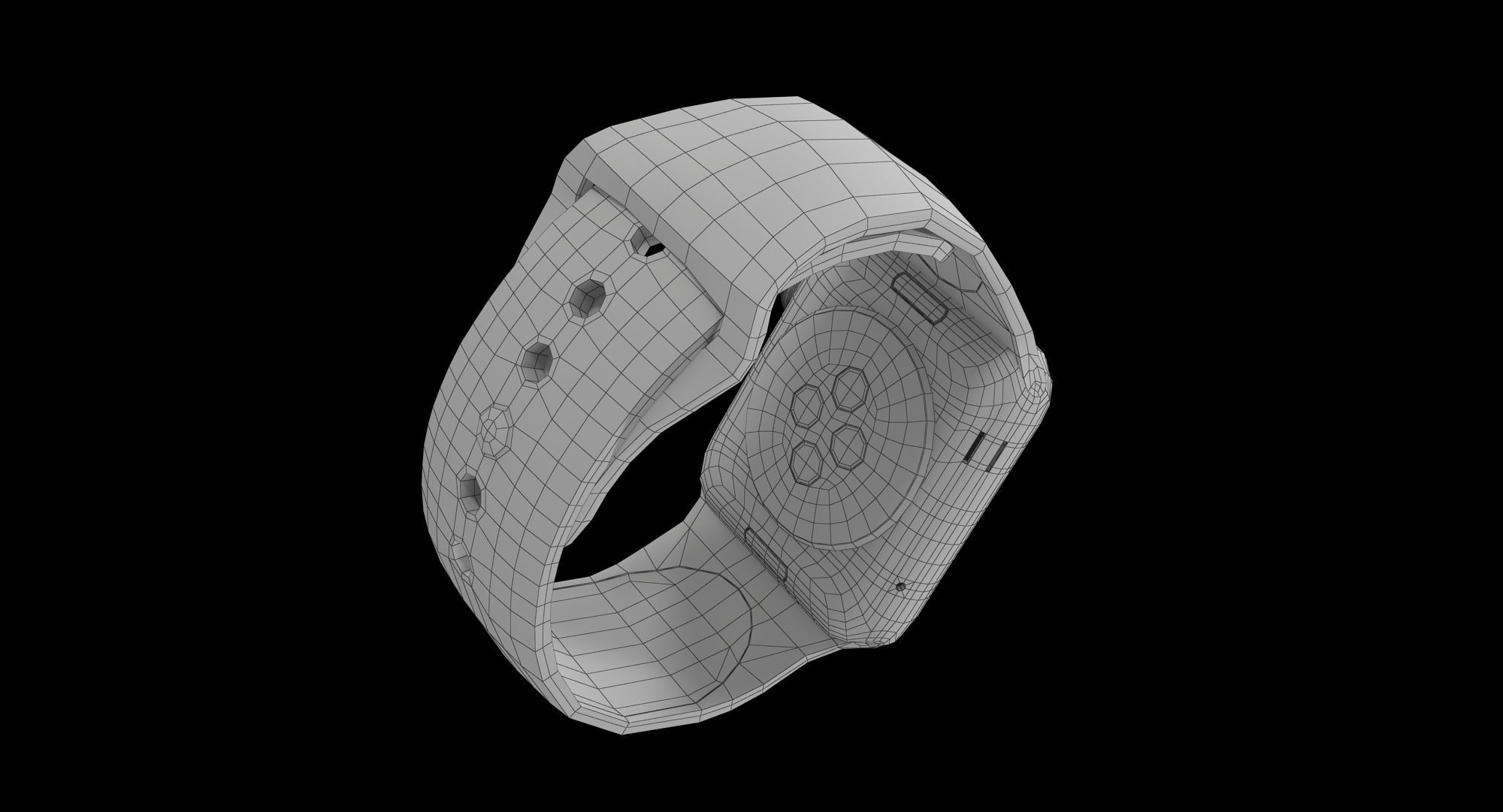Apple Watch Sport Space Gray 42mm Low-poly 3D model_25