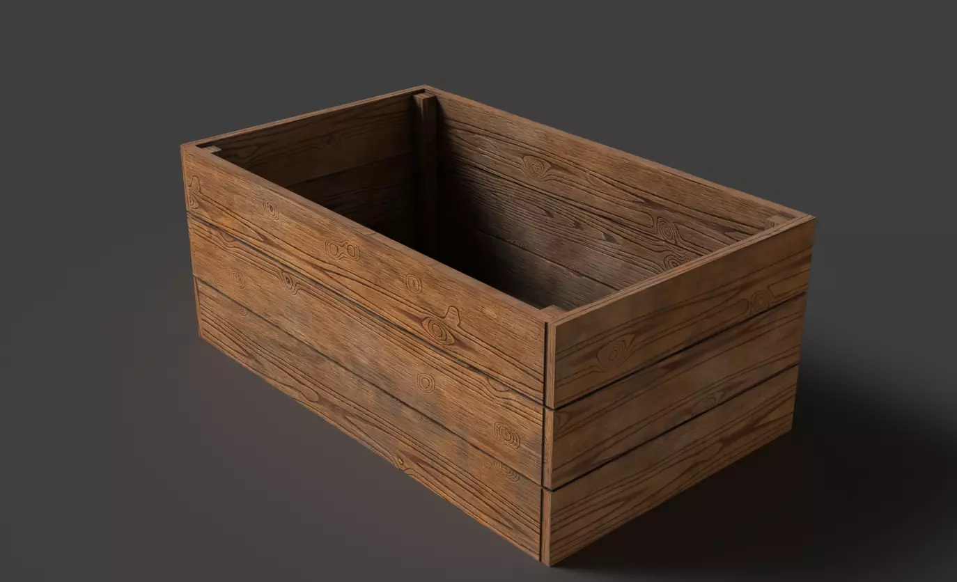 wooden crate Free low-poly 3D model