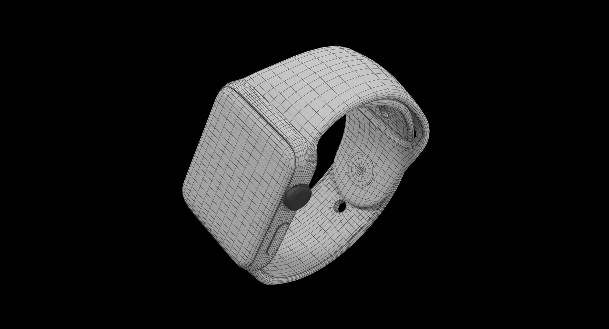 Apple Watch Sport White 42mm Low-poly 3D model_35