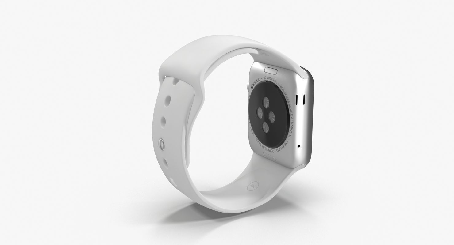 Apple Watch Sport White 42mm Low-poly 3D model_17