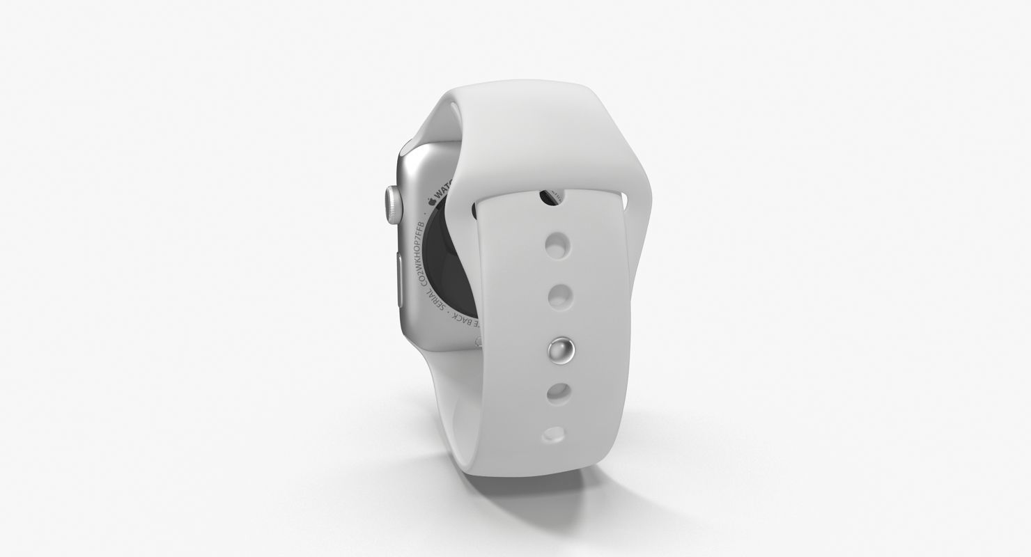 Apple Watch Sport White 42mm Low-poly 3D model_15