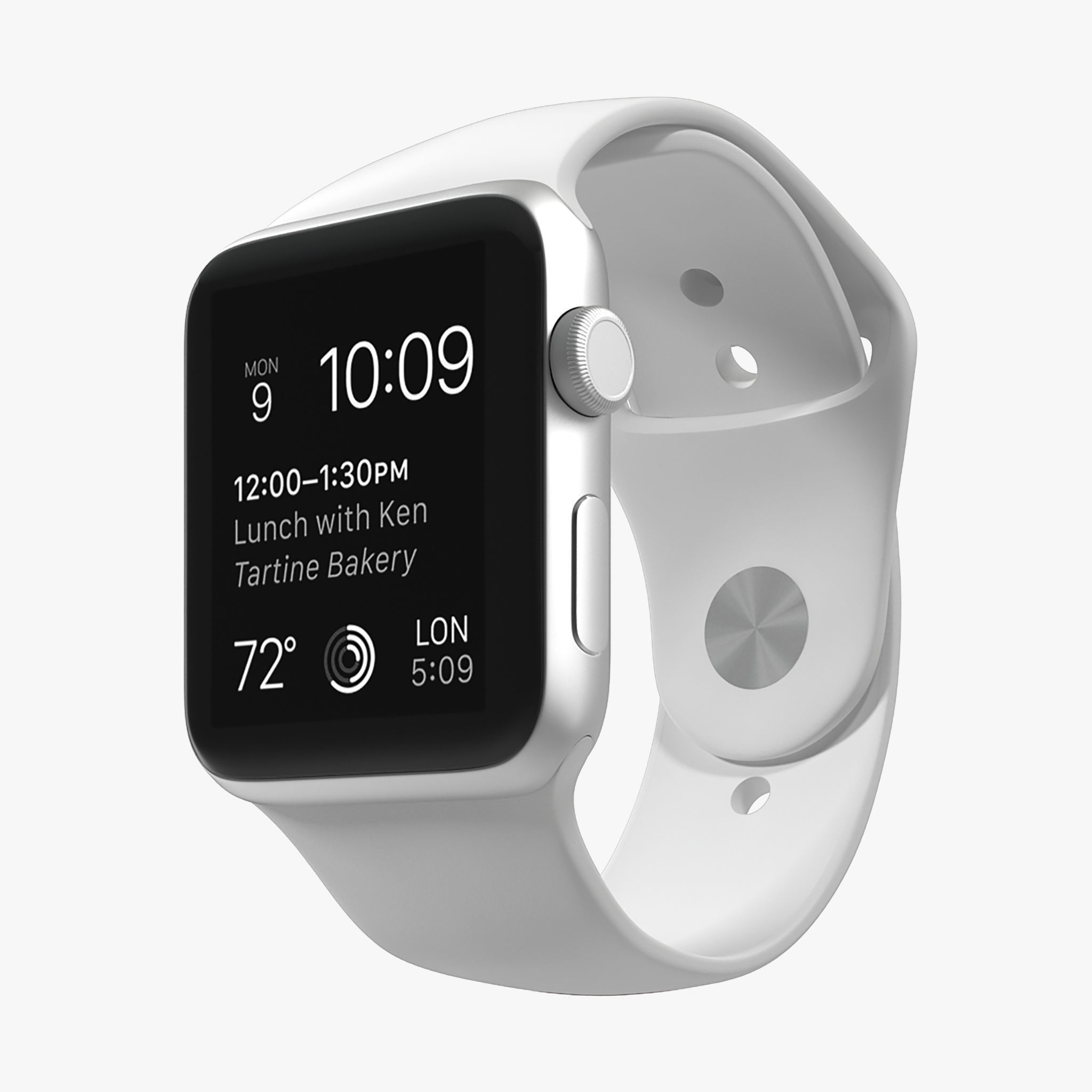 Apple Watch Sport White 42mm Low-poly 3D model_38