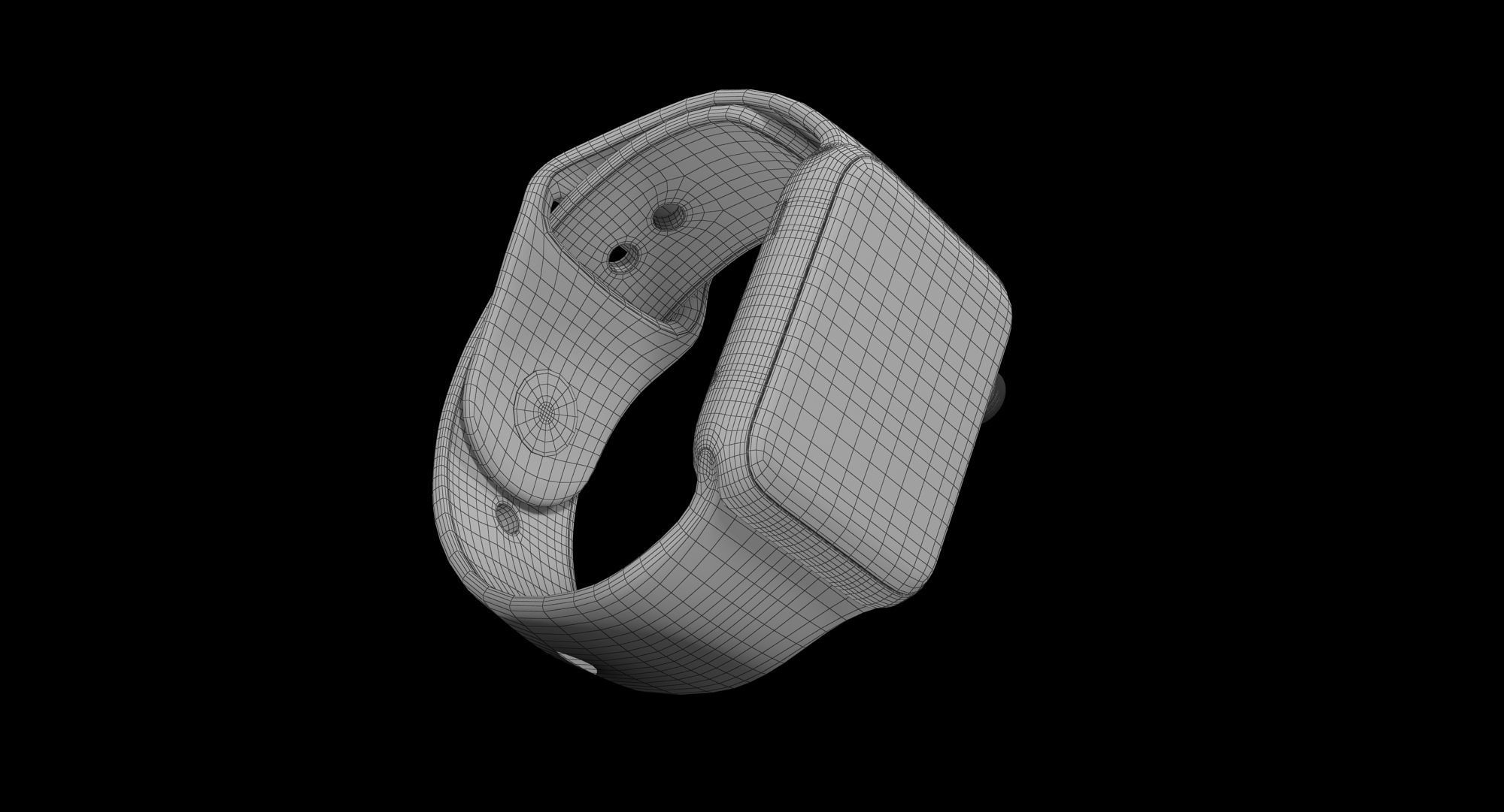 Apple Watch Sport White 42mm Low-poly 3D model_37