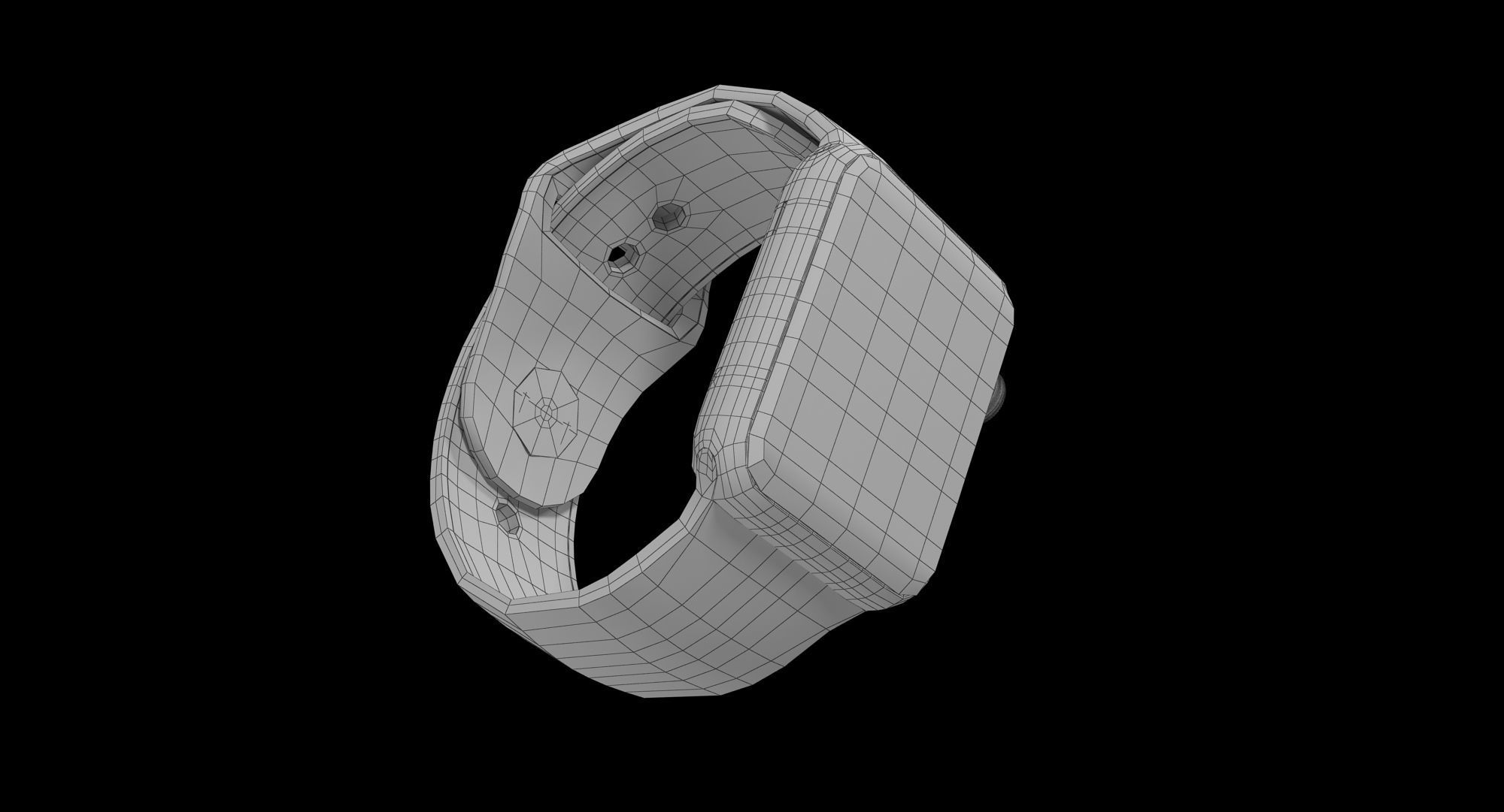 Apple Watch Sport White 42mm Low-poly 3D model_36
