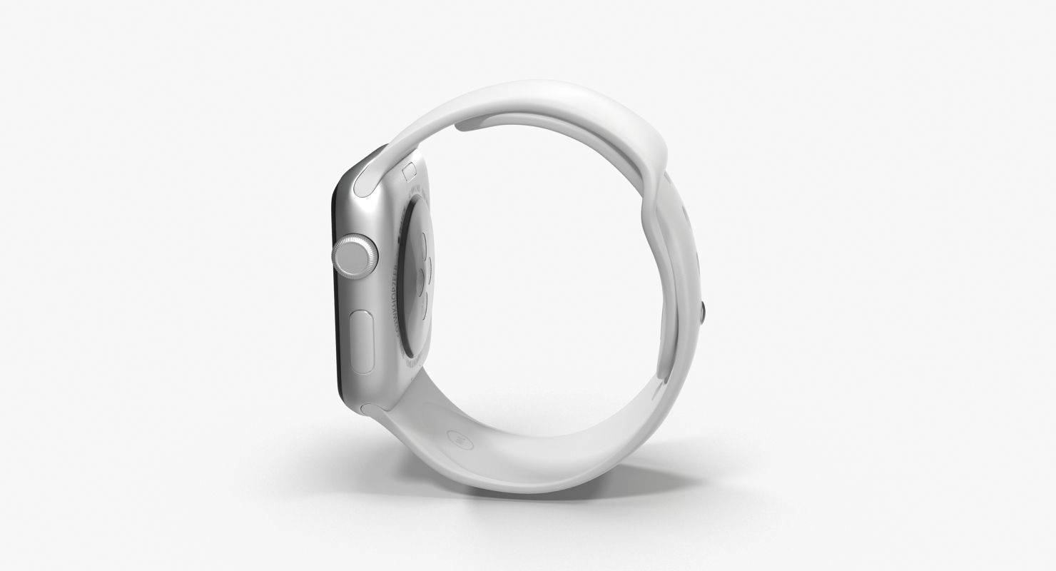 Apple Watch Sport White 42mm Low-poly 3D model_13