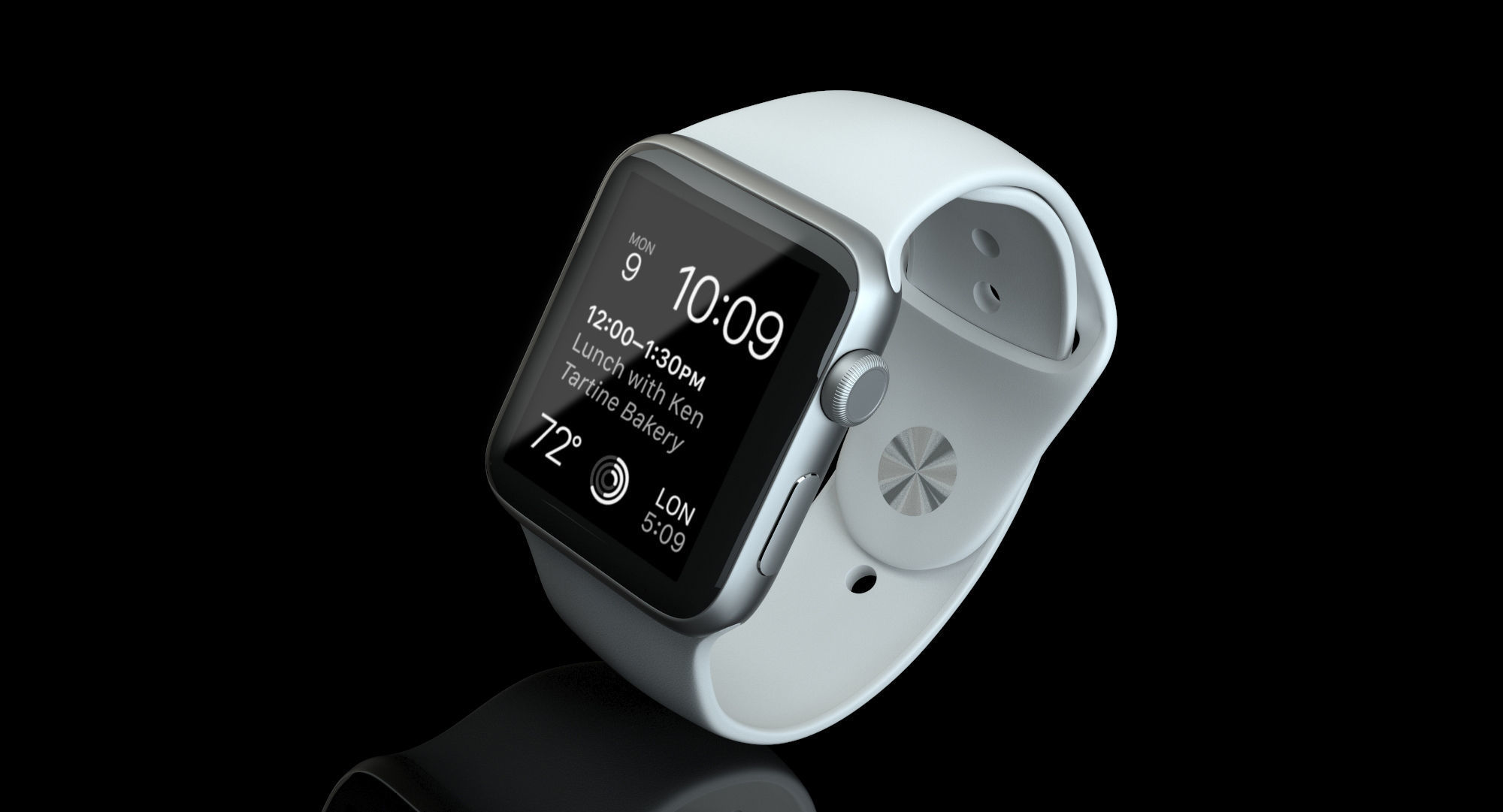 Apple Watch Sport White 42mm Low-poly 3D model_39