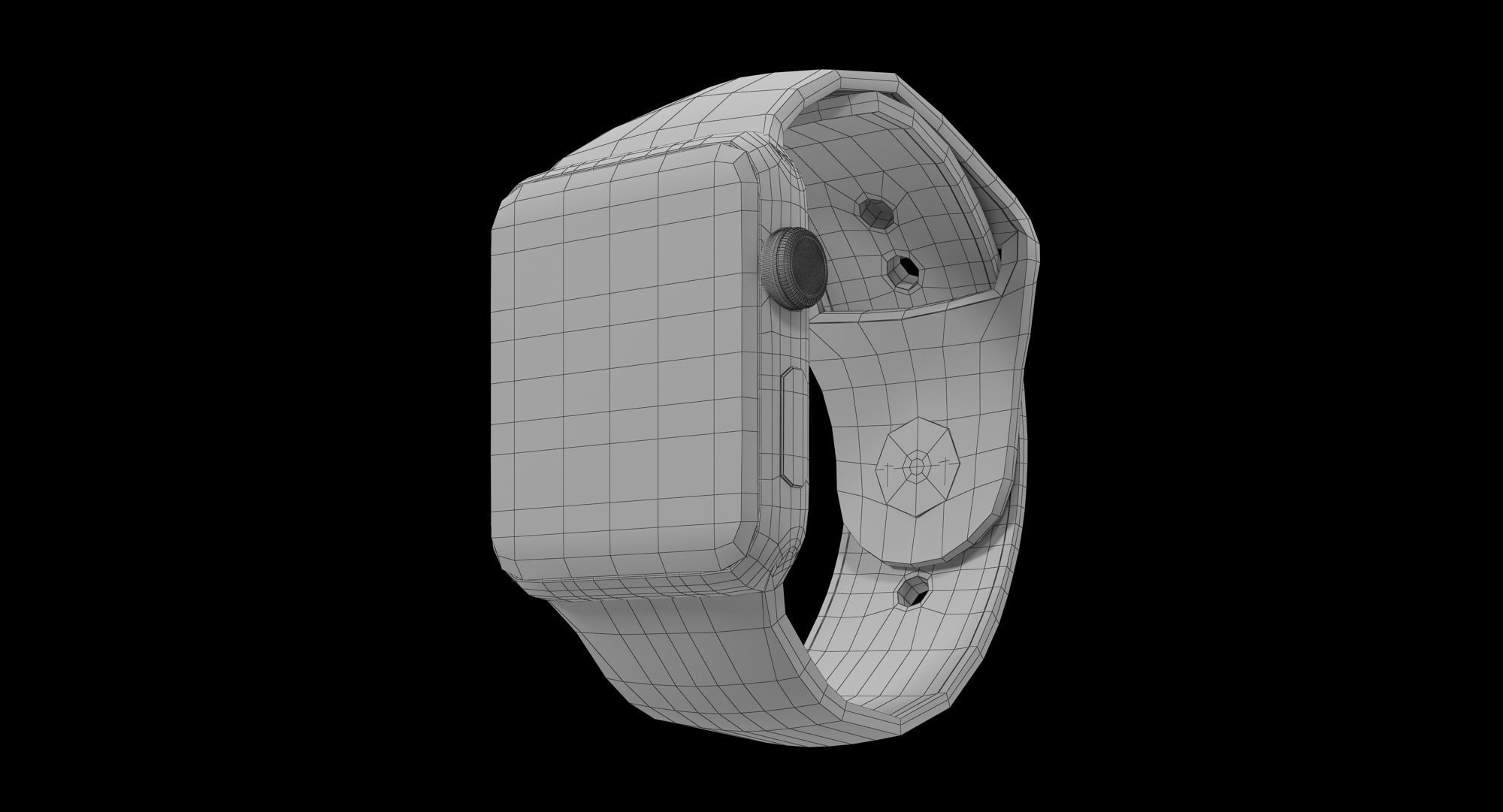 Apple Watch Sport Pink 42mm Low-poly 3D model_30