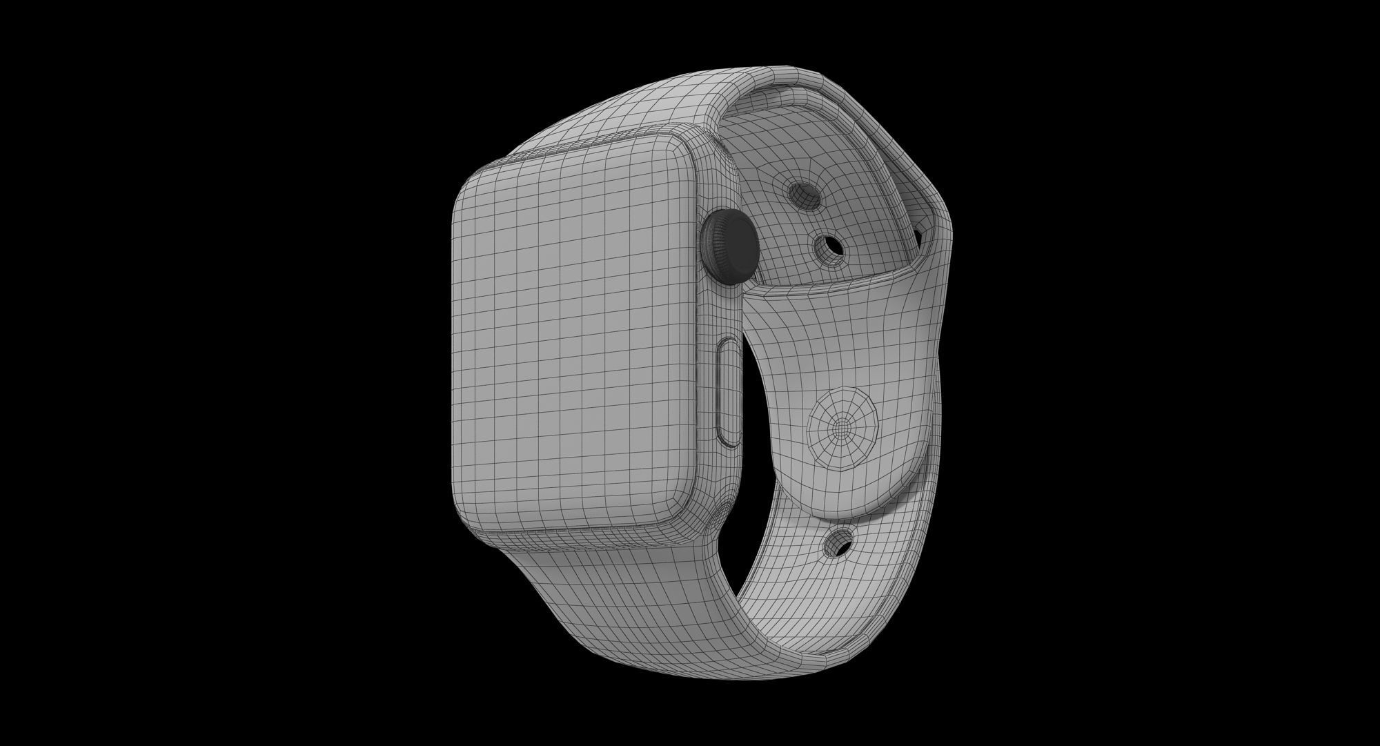 Apple Watch Sport Pink 42mm Low-poly 3D model_31