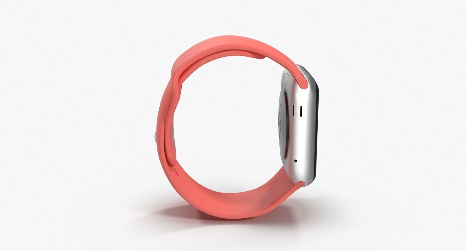Apple Watch Sport Pink 42mm Low-poly 3D model_18