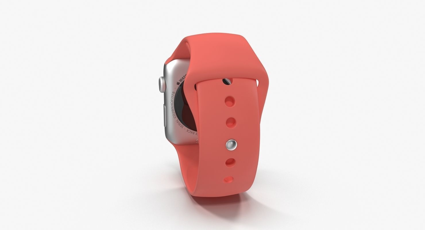 Apple Watch Sport Pink 42mm Low-poly 3D model_15