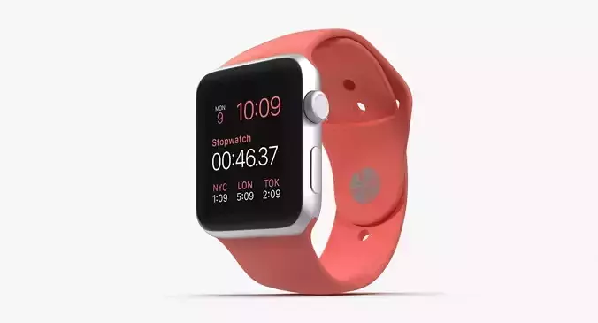 Apple Watch Sport Pink 42mm Low-poly 3D model