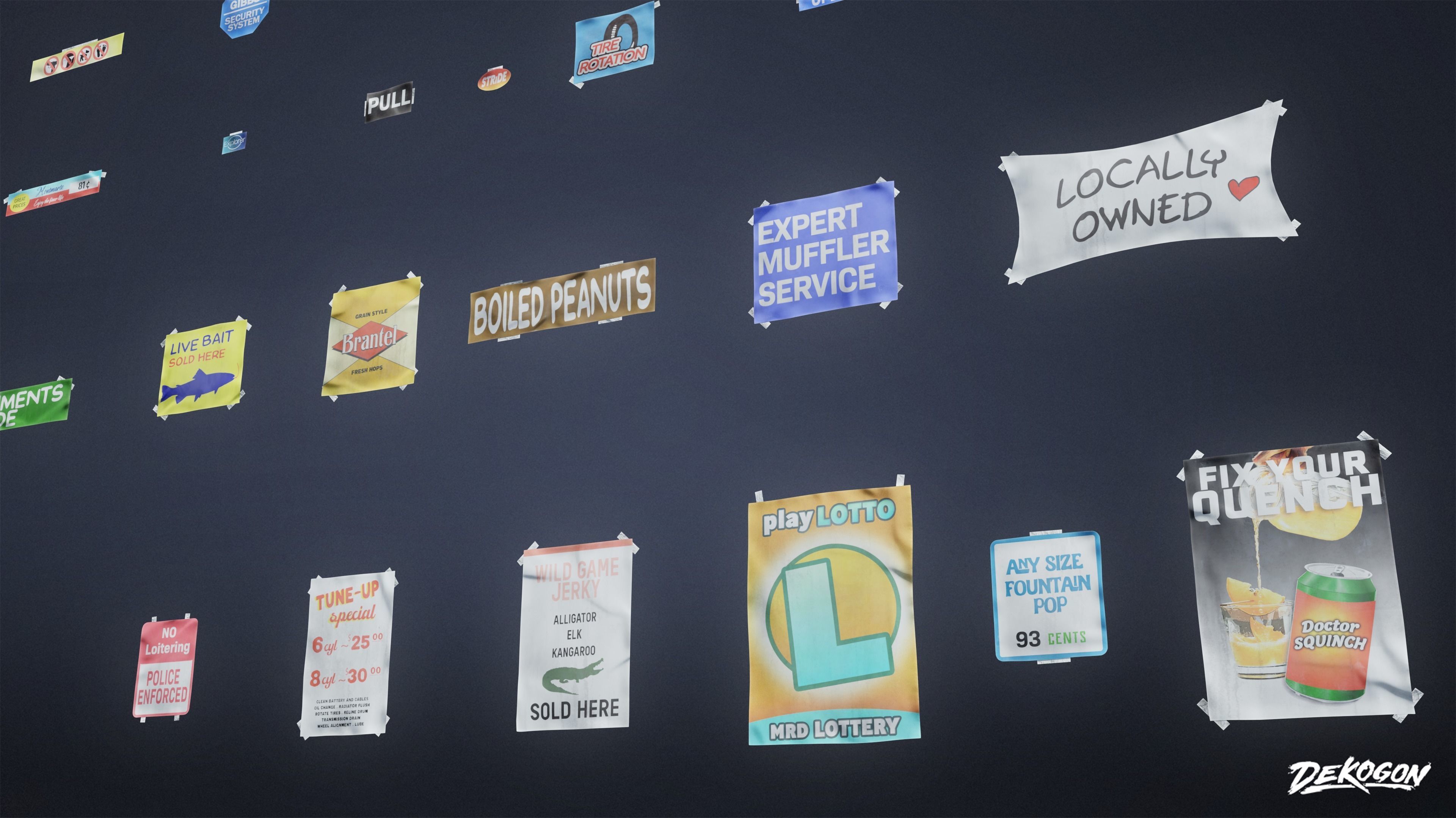 SUBURBS - Advertisements 01 - LOW POLY AND NANITE Low-poly 3D model_4