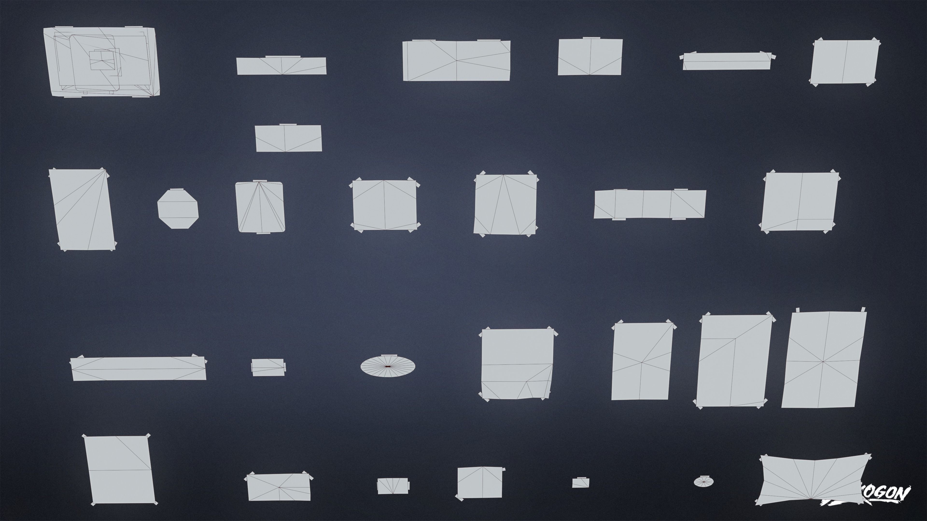 SUBURBS - Advertisements 01 - LOW POLY AND NANITE Low-poly 3D model_29