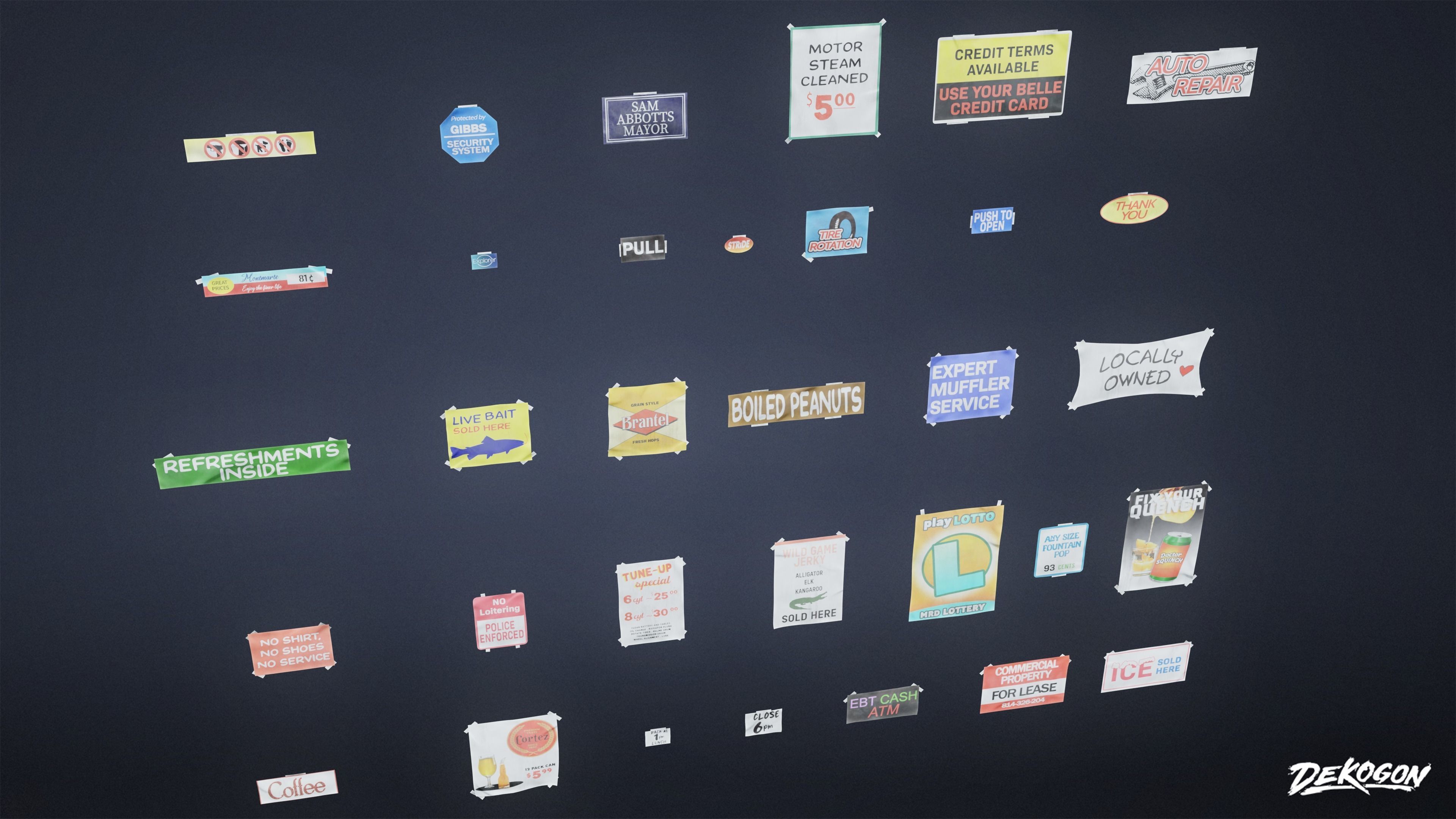 SUBURBS - Advertisements 01 - LOW POLY AND NANITE Low-poly 3D model_2