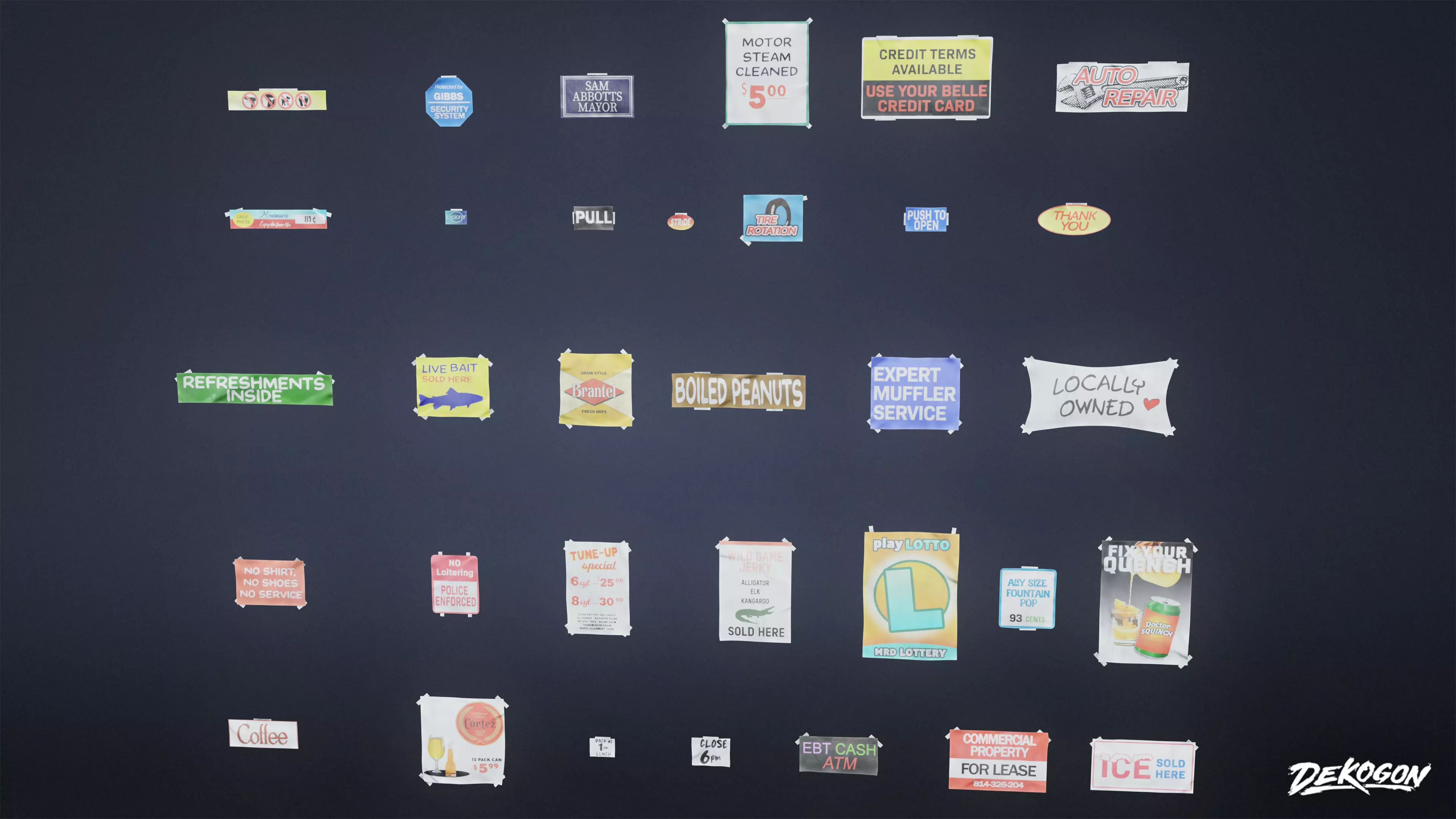 SUBURBS - Advertisements 01 - LOW POLY AND NANITE Low-poly 3D model_0