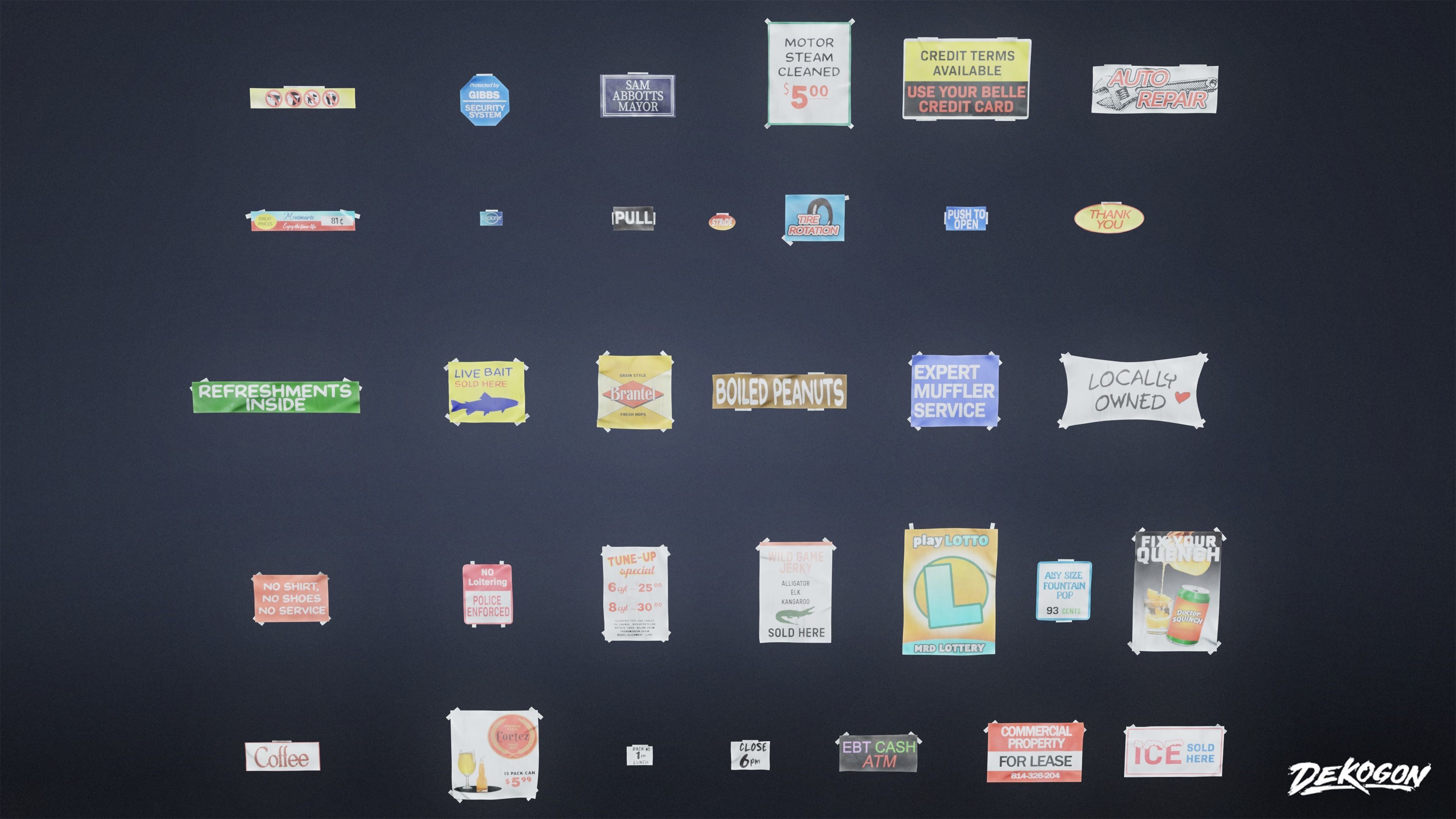 SUBURBS - Advertisements 01 - LOW POLY AND NANITE Low-poly 3D model_1