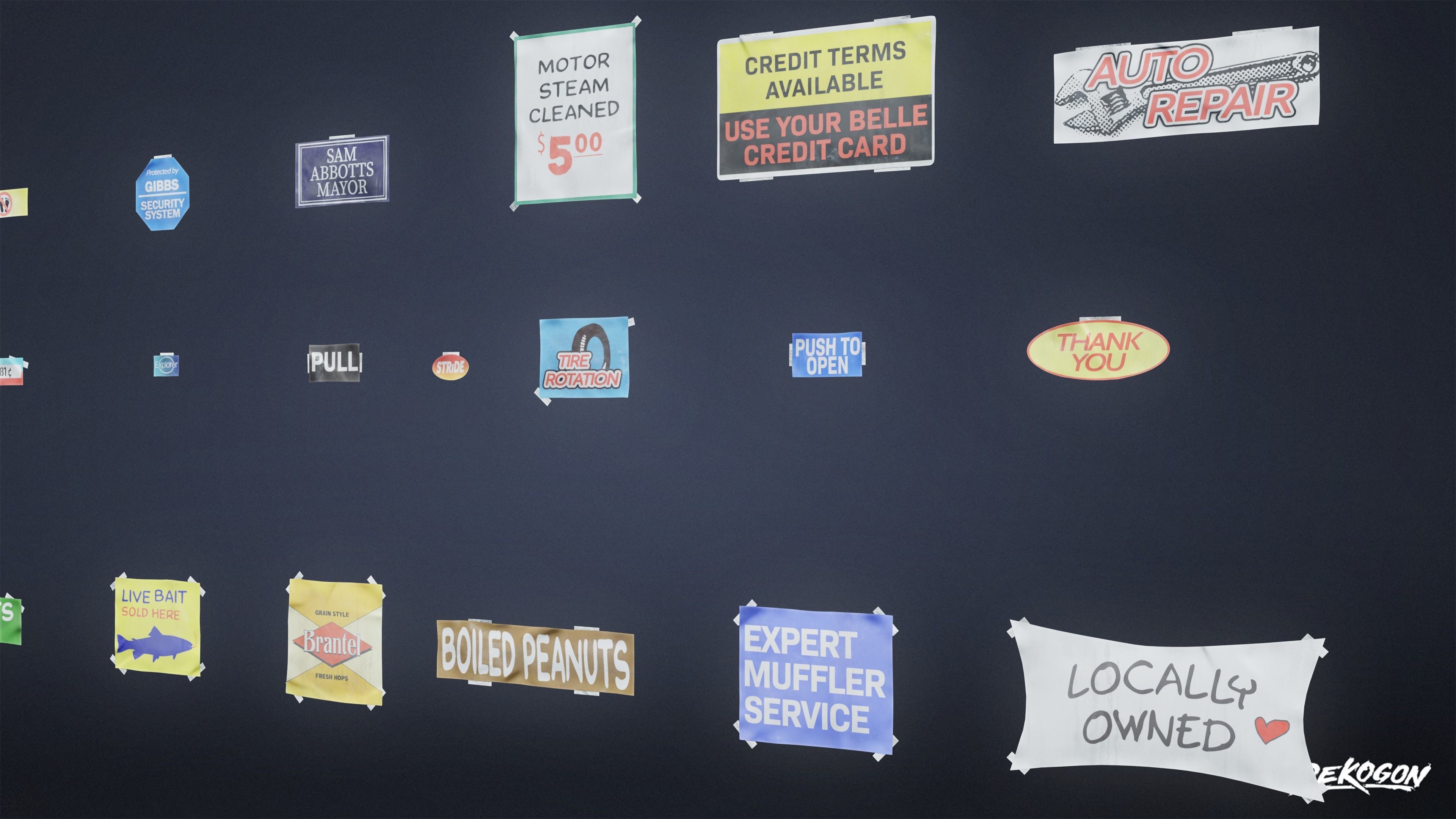 SUBURBS - Advertisements 01 - LOW POLY AND NANITE Low-poly 3D model_5