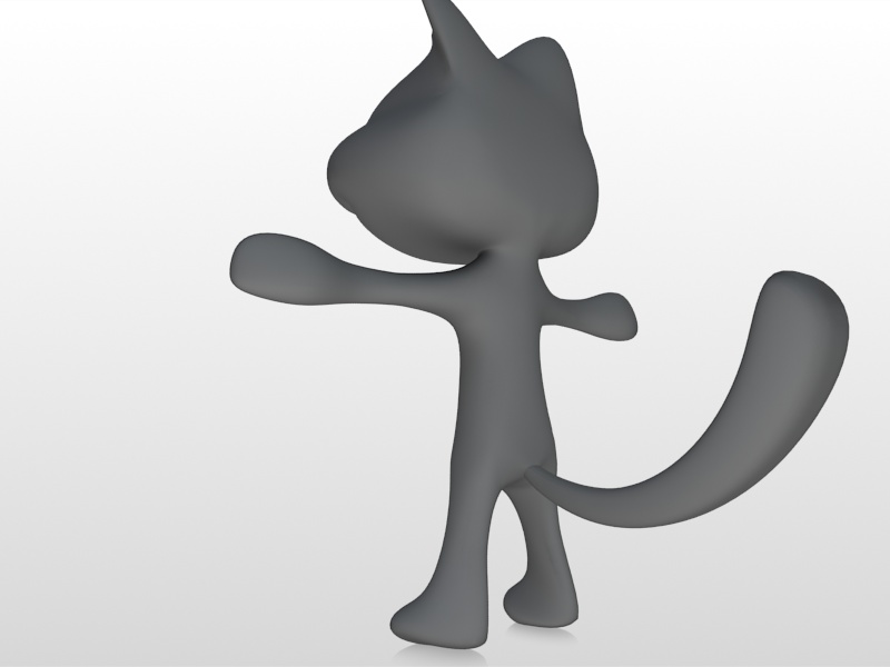 Rigged Cartoon Cat 3D model_2