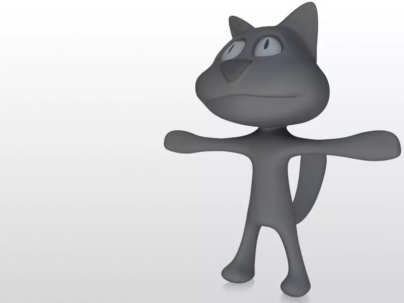 Rigged Cartoon Cat 3D model_0