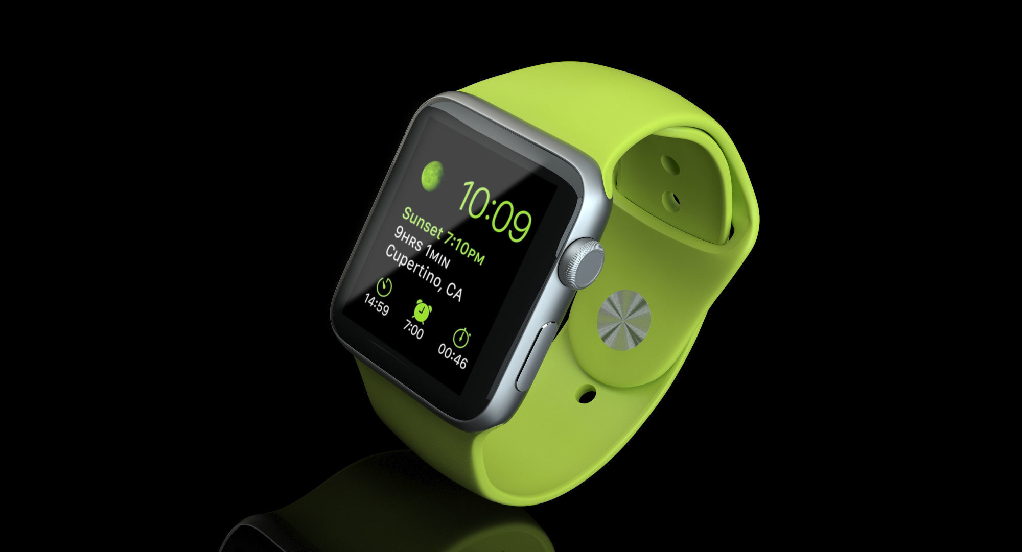Apple Watch Sport Green 42mm Low-poly 3D model_39