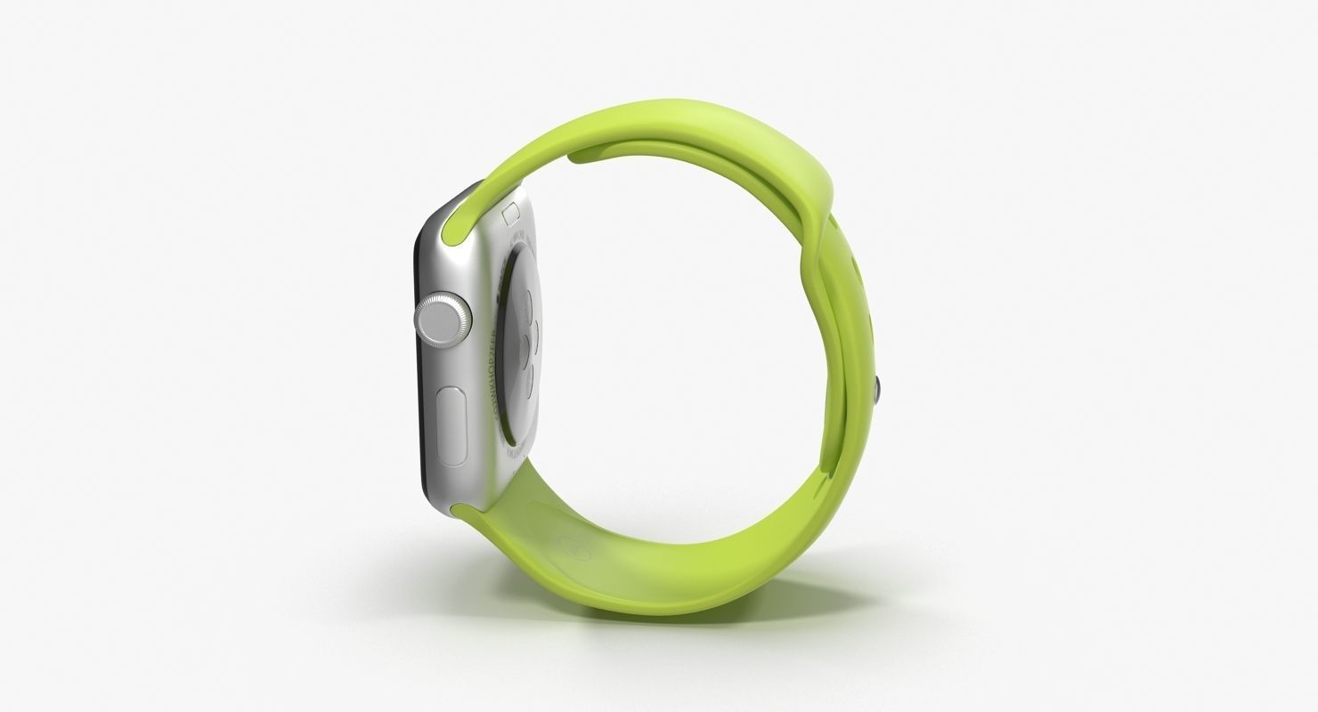 Apple Watch Sport Green 42mm Low-poly 3D model_13
