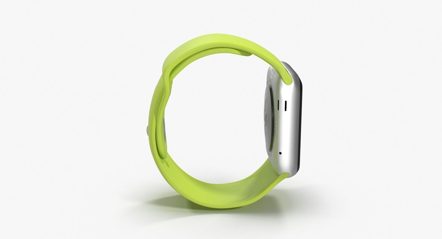 Apple Watch Sport Green 42mm Low-poly 3D model_18