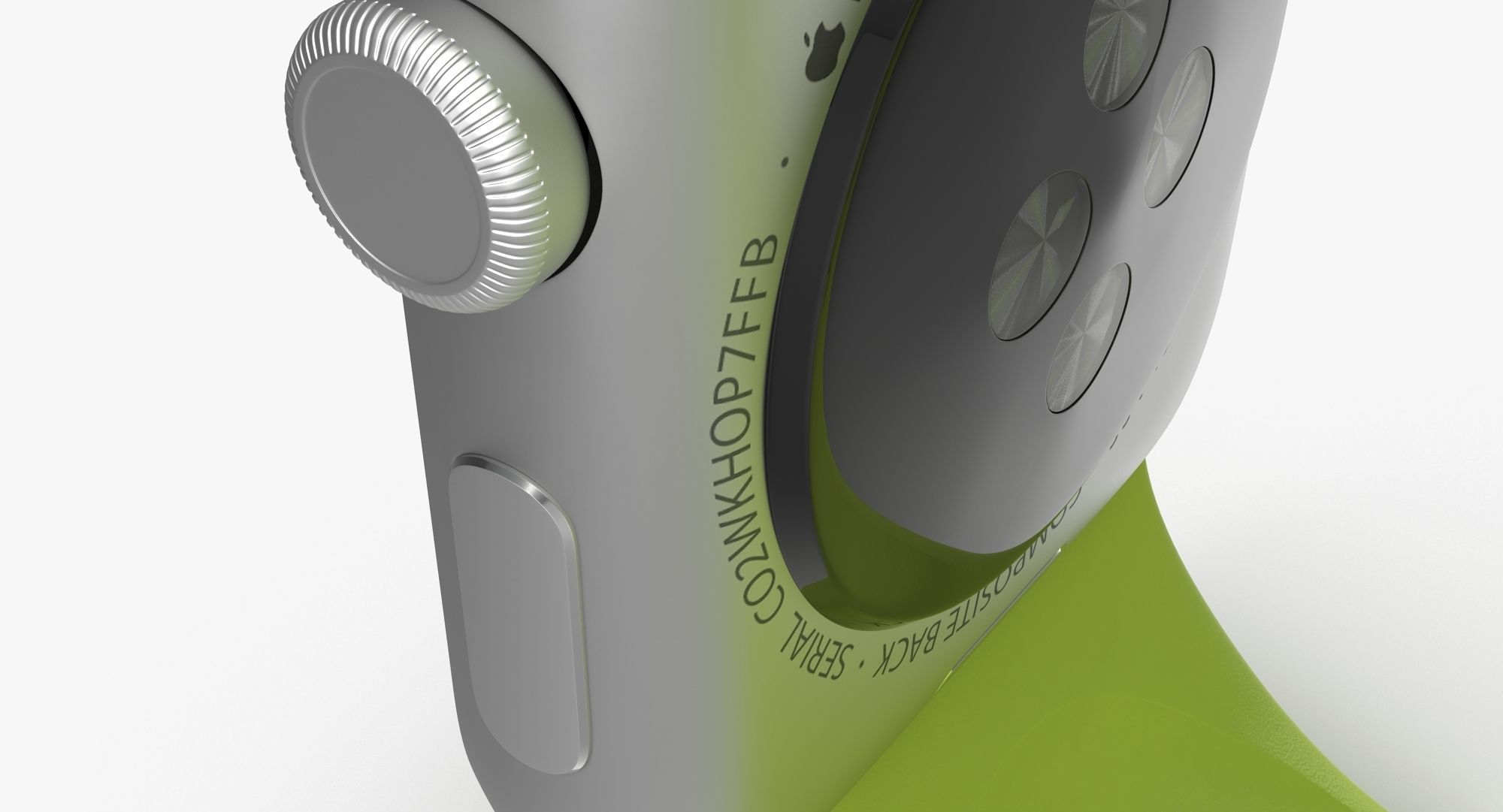 Apple Watch Sport Green 42mm Low-poly 3D model_4