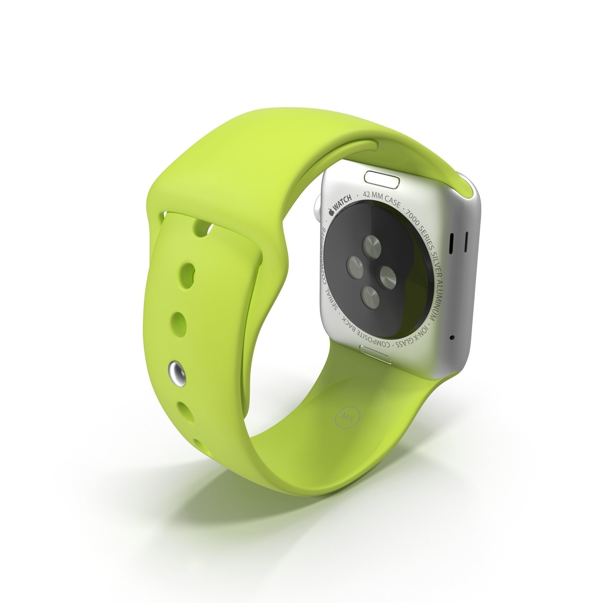 Apple Watch Sport Green 42mm Low-poly 3D model_10