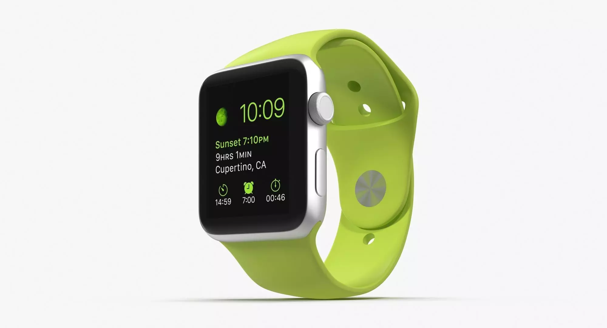 Apple Watch Sport Green 42mm Low-poly 3D model_0