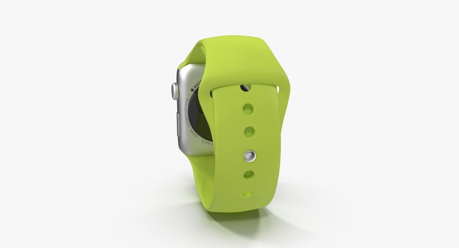 Apple Watch Sport Green 42mm Low-poly 3D model_15