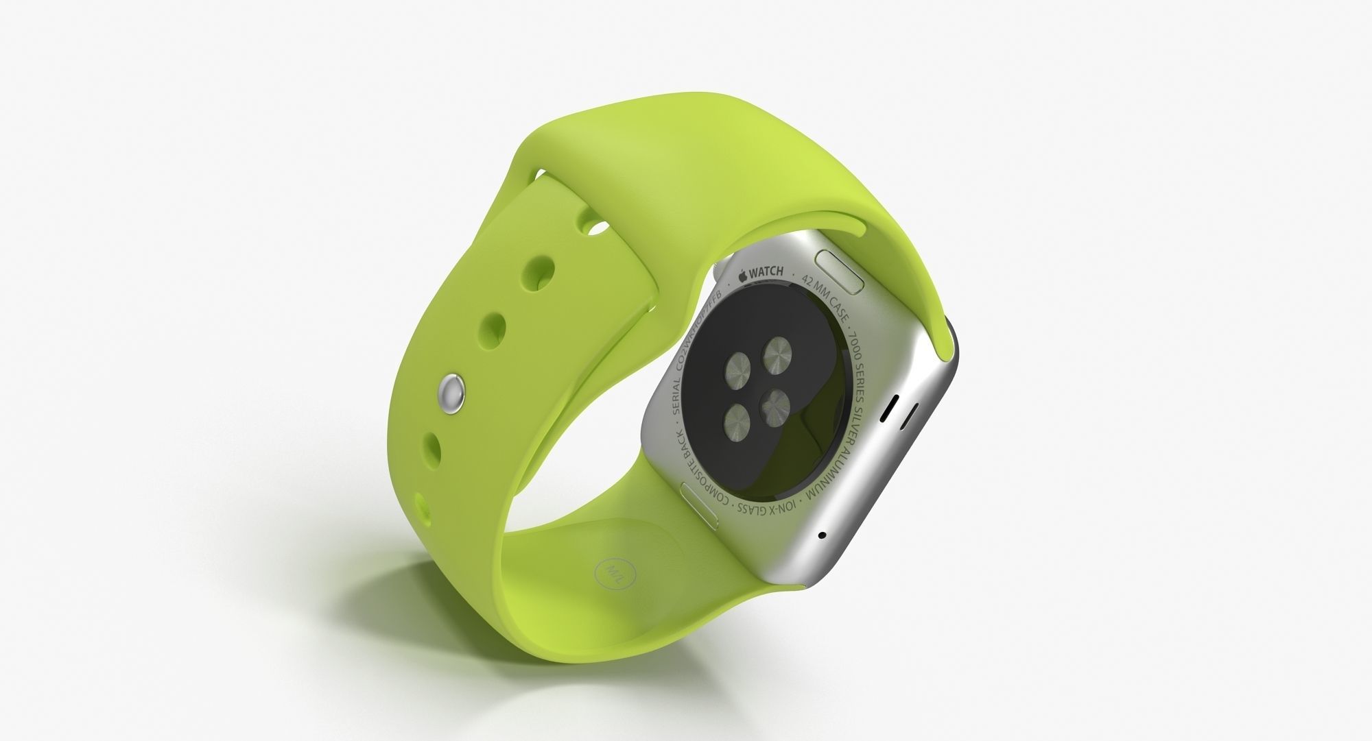 Apple Watch Sport Green 42mm Low-poly 3D model_5