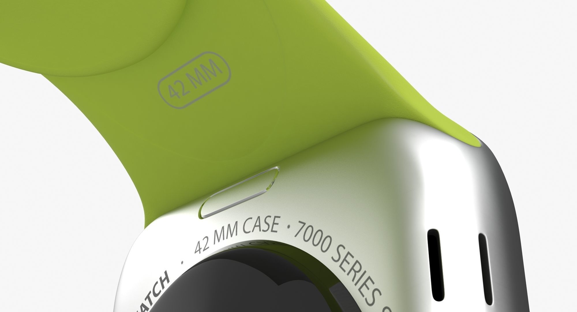 Apple Watch Sport Green 42mm Low-poly 3D model_3