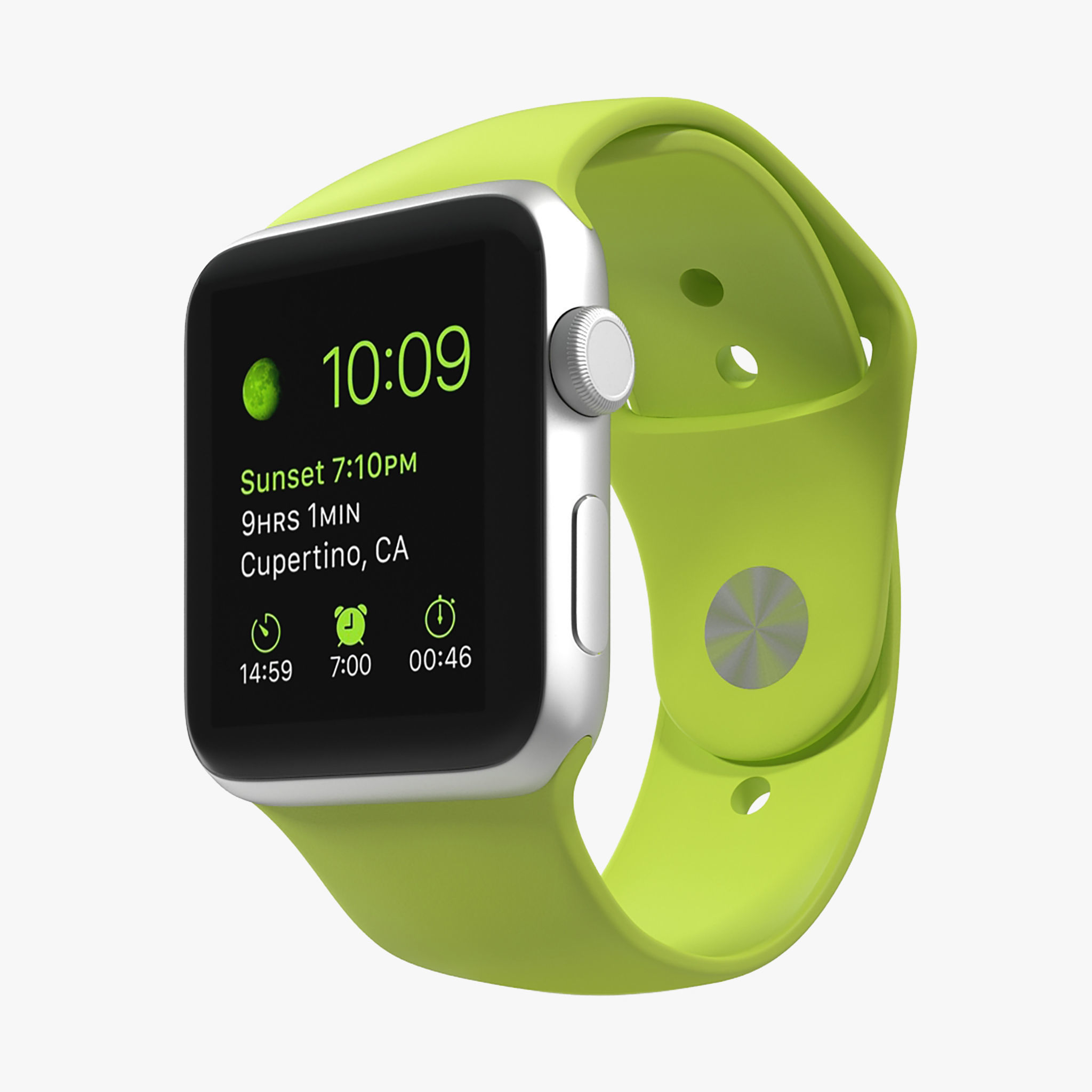 Apple Watch Sport Green 42mm Low-poly 3D model_38