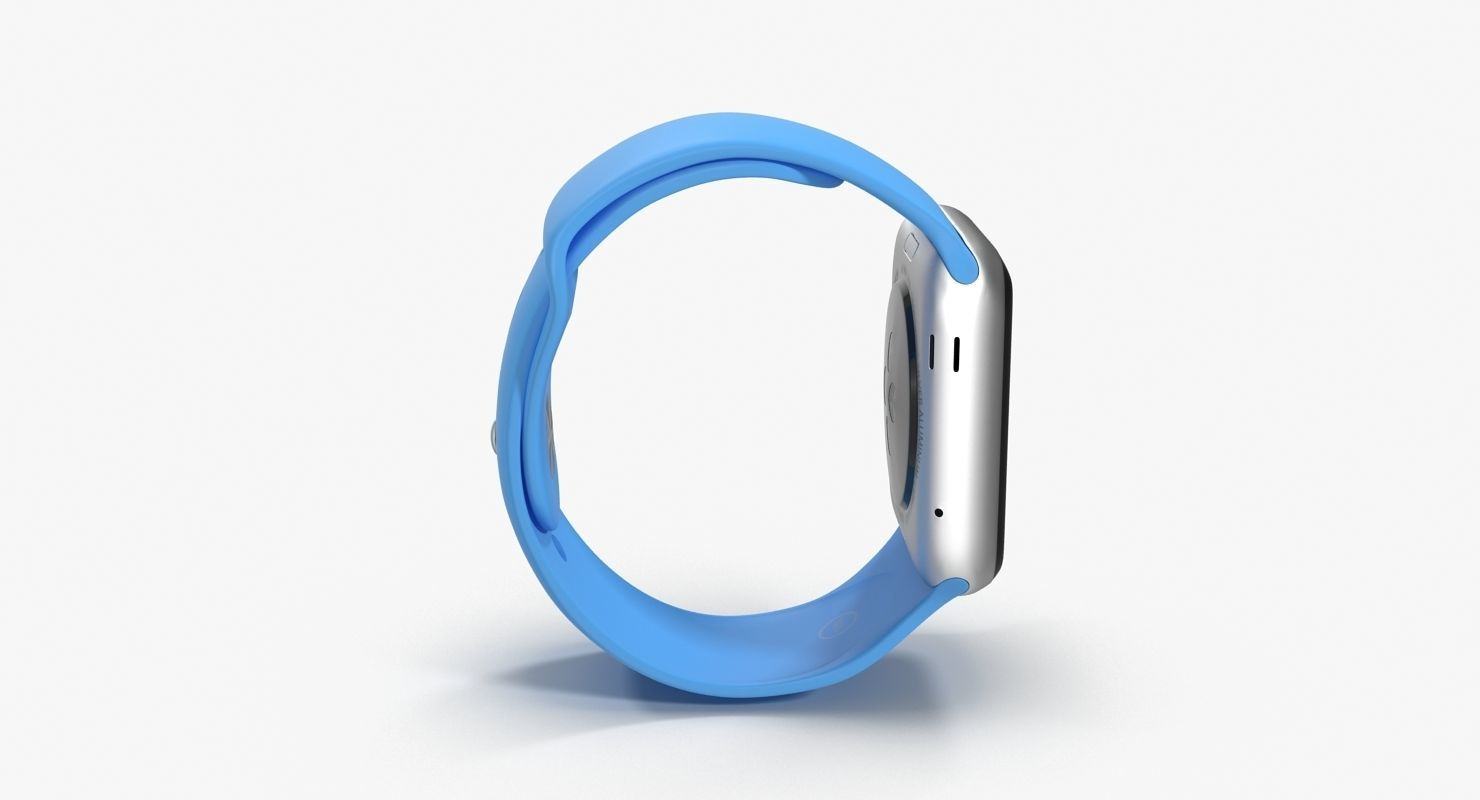 Apple Watch Sport Blue 42mm Low-poly 3D model_18