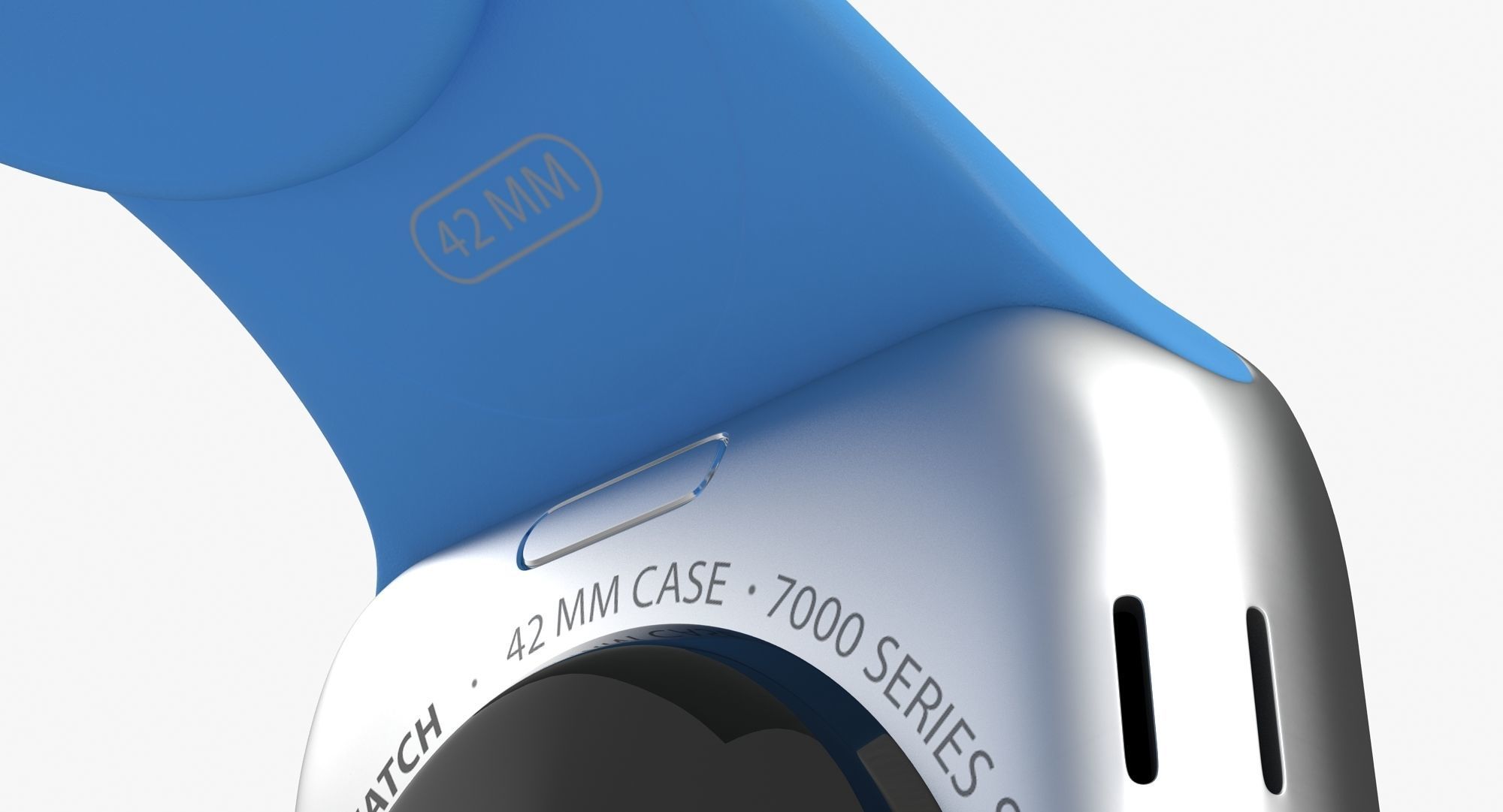 Apple Watch Sport Blue 42mm Low-poly 3D model_3