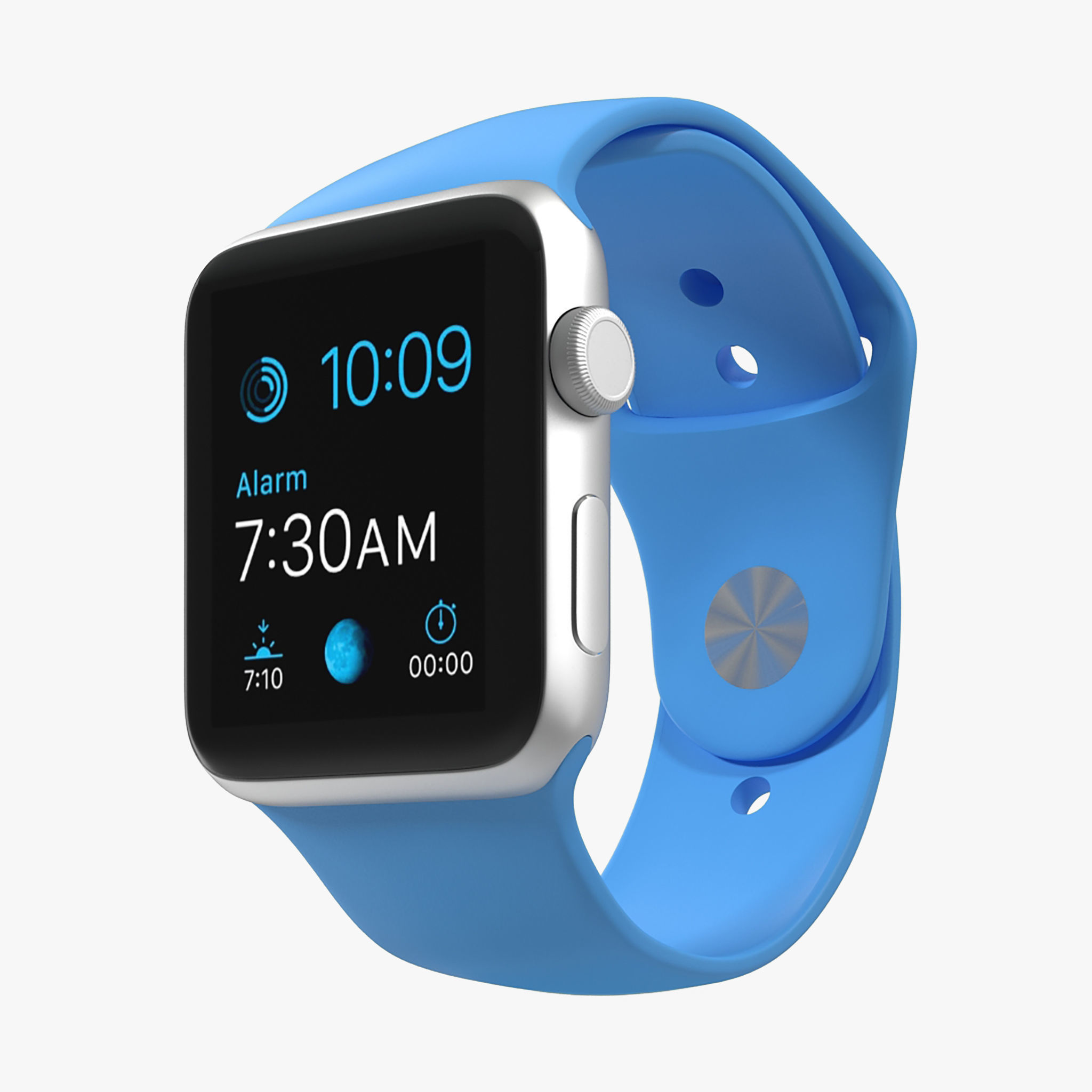Apple Watch Sport Blue 42mm Low-poly 3D model_38