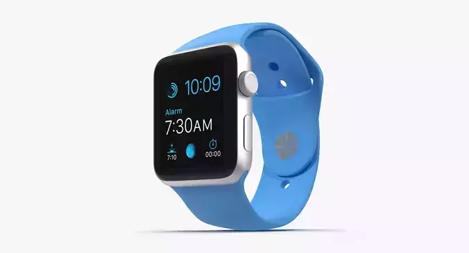 Apple Watch Sport Blue 42mm Low-poly 3D model