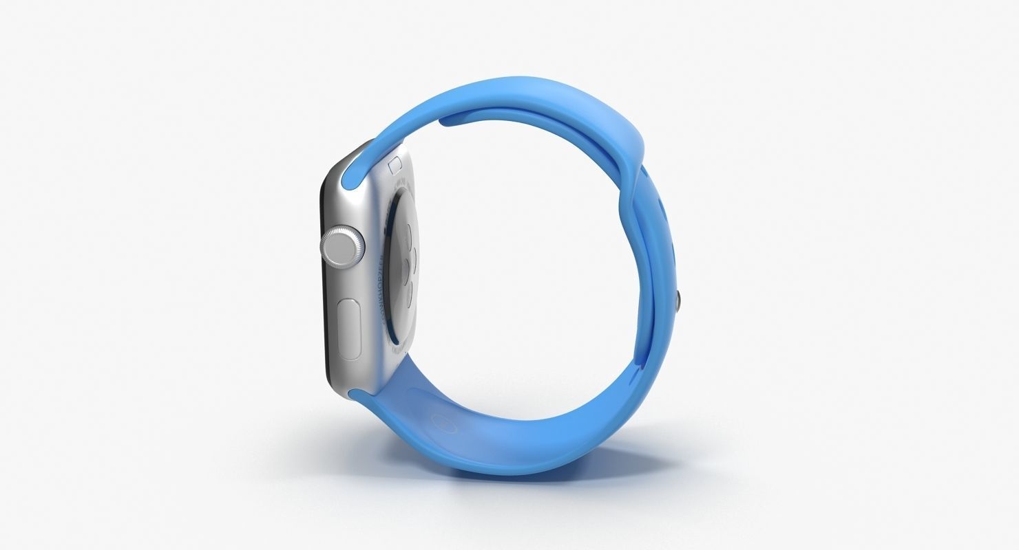 Apple Watch Sport Blue 42mm Low-poly 3D model_13